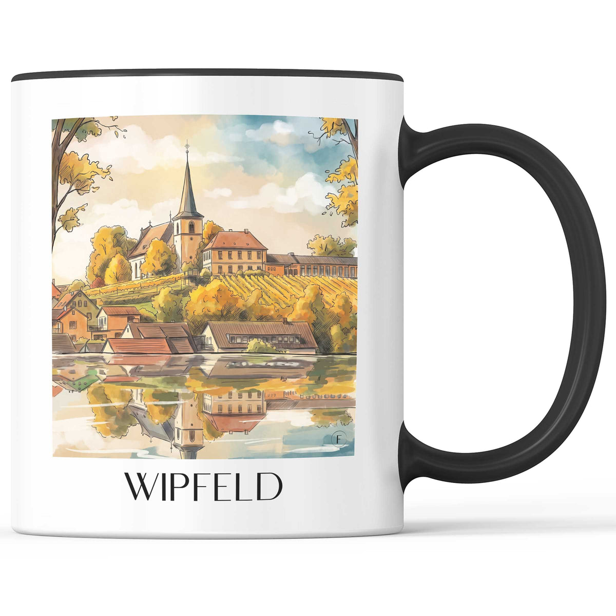 wipfeld-mainfranken-deutschland-kaffeebecher-aquarell