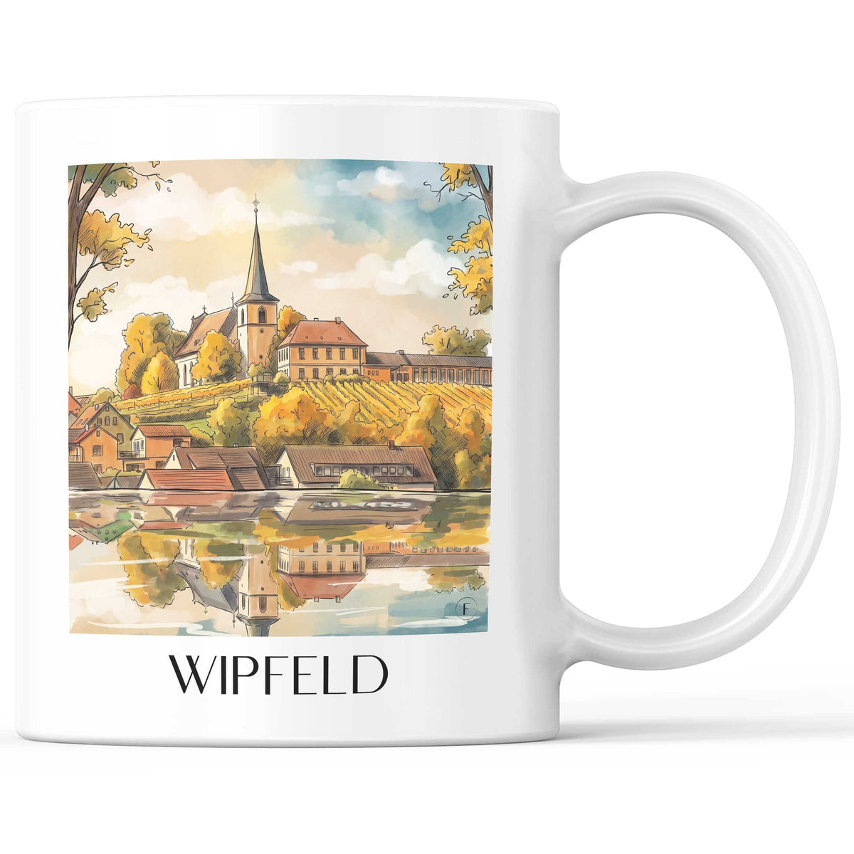wipfeld-mainfranken-deutschland-kaffeebecher-aquarell