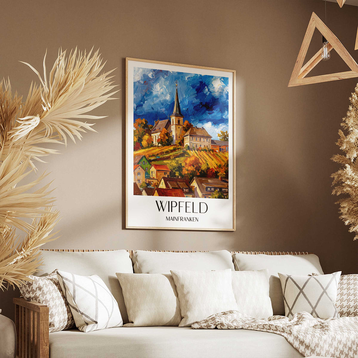 wipfeld-mainfranken-deutschland-poster-oil-painting-oelgemaelde