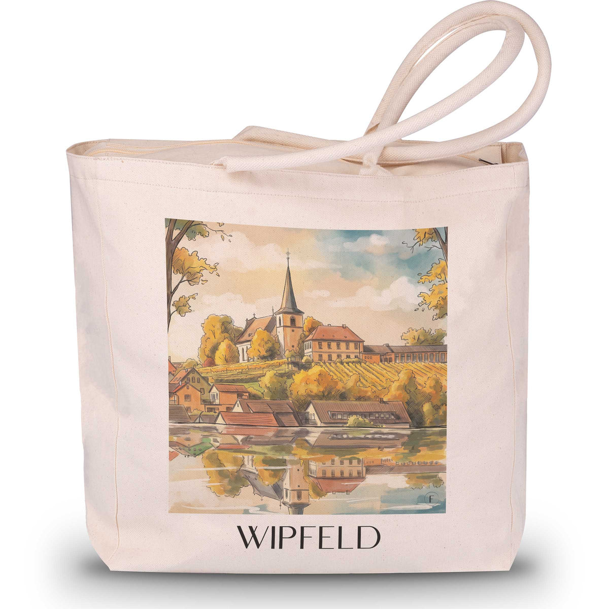 Wipfeld Shopping Tasche - Mainfranken - Deutschland Tote Bag - Einkaufstasche im Aquarell Stil - favplace