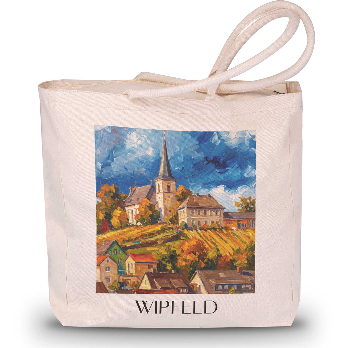 wipfeld-mainfranken-deutschland-einkaufstasche-oil-painting-oelgemaelde