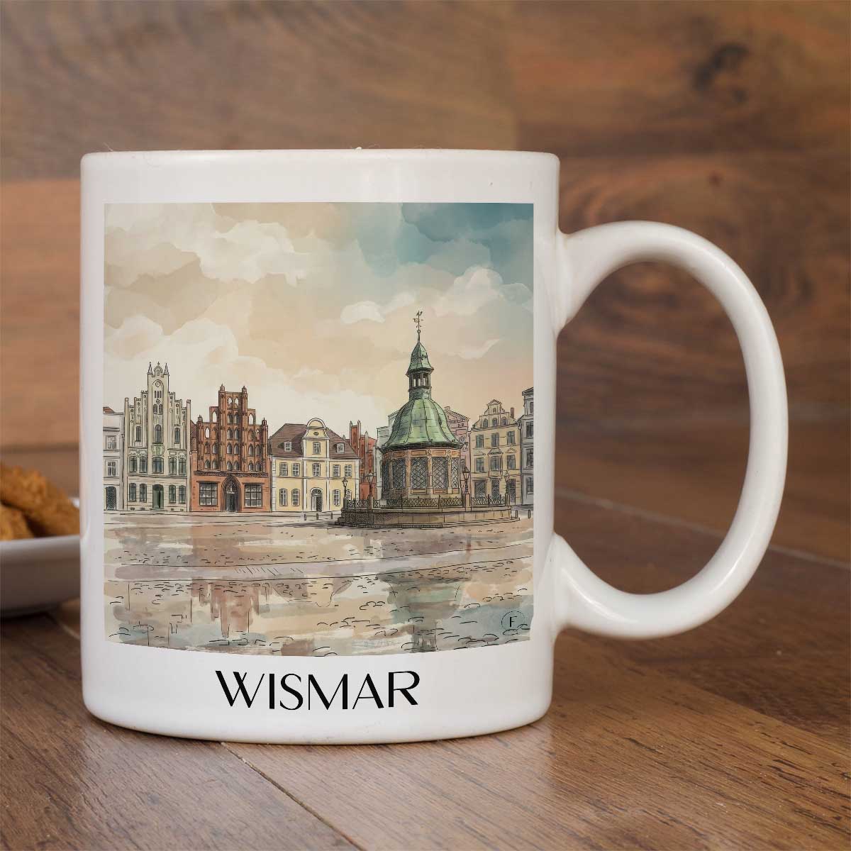 wismar-mecklenburg-deutschland-kaffeebecher-aquarell