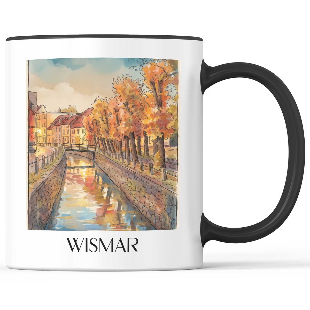 wismar-(bei-nacht)-mecklenburg-deutschland-kaffeebecher-aquarell