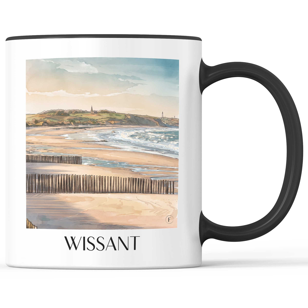 wissant-côte-d'opale-frankreich-kaffeebecher-aquarell