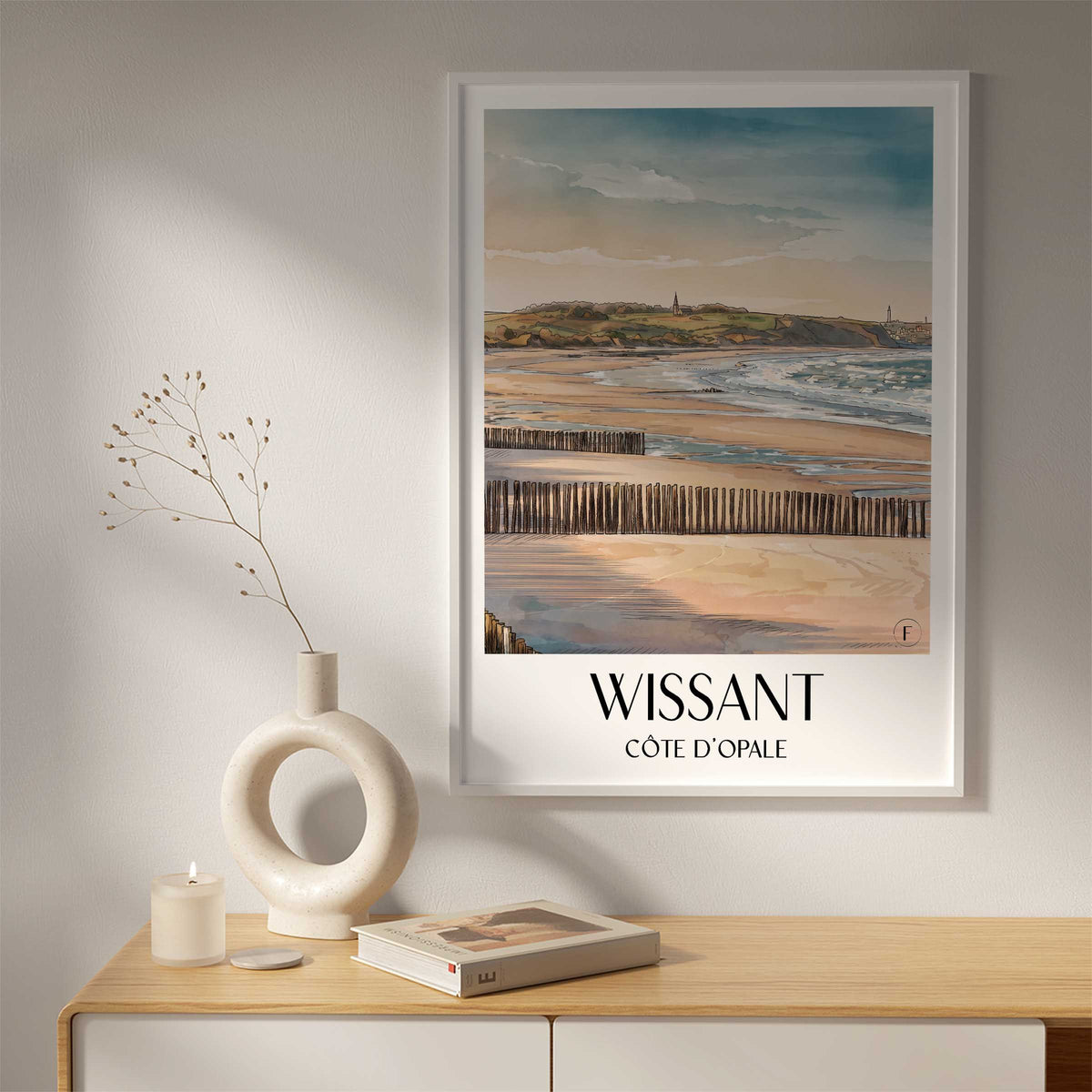 wissant-côte-d'opale-frankreich-poster-aquarell