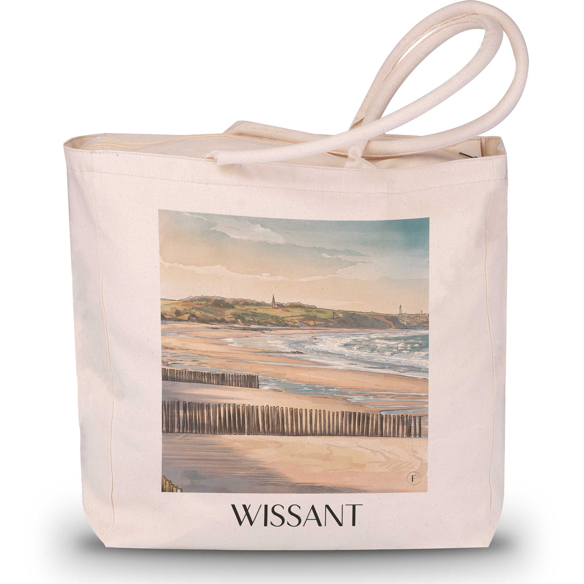 wissant-côte-d'opale-frankreich-einkaufstasche-aquarell