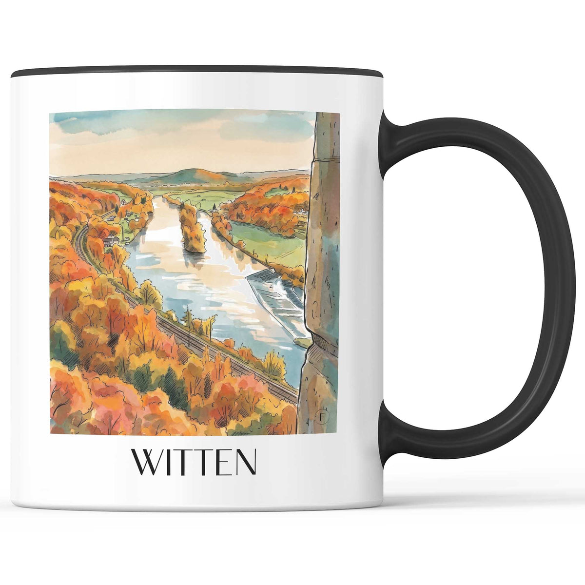 witten-ruhrgebiet-deutschland-kaffeebecher-aquarell