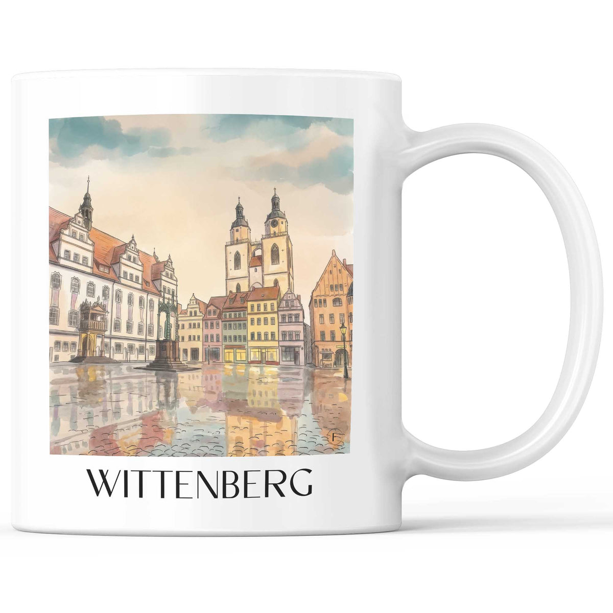 Wittenberg Kaffeebecher - Elbe - Deutschland Becher - Kaffeetasse im Aquarell Stil - favplace