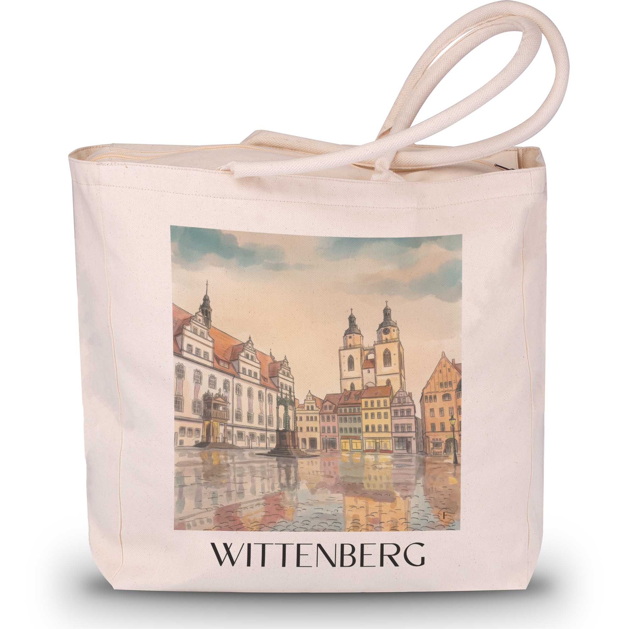 wittenberg-elbe-deutschland-einkaufstasche-aquarell