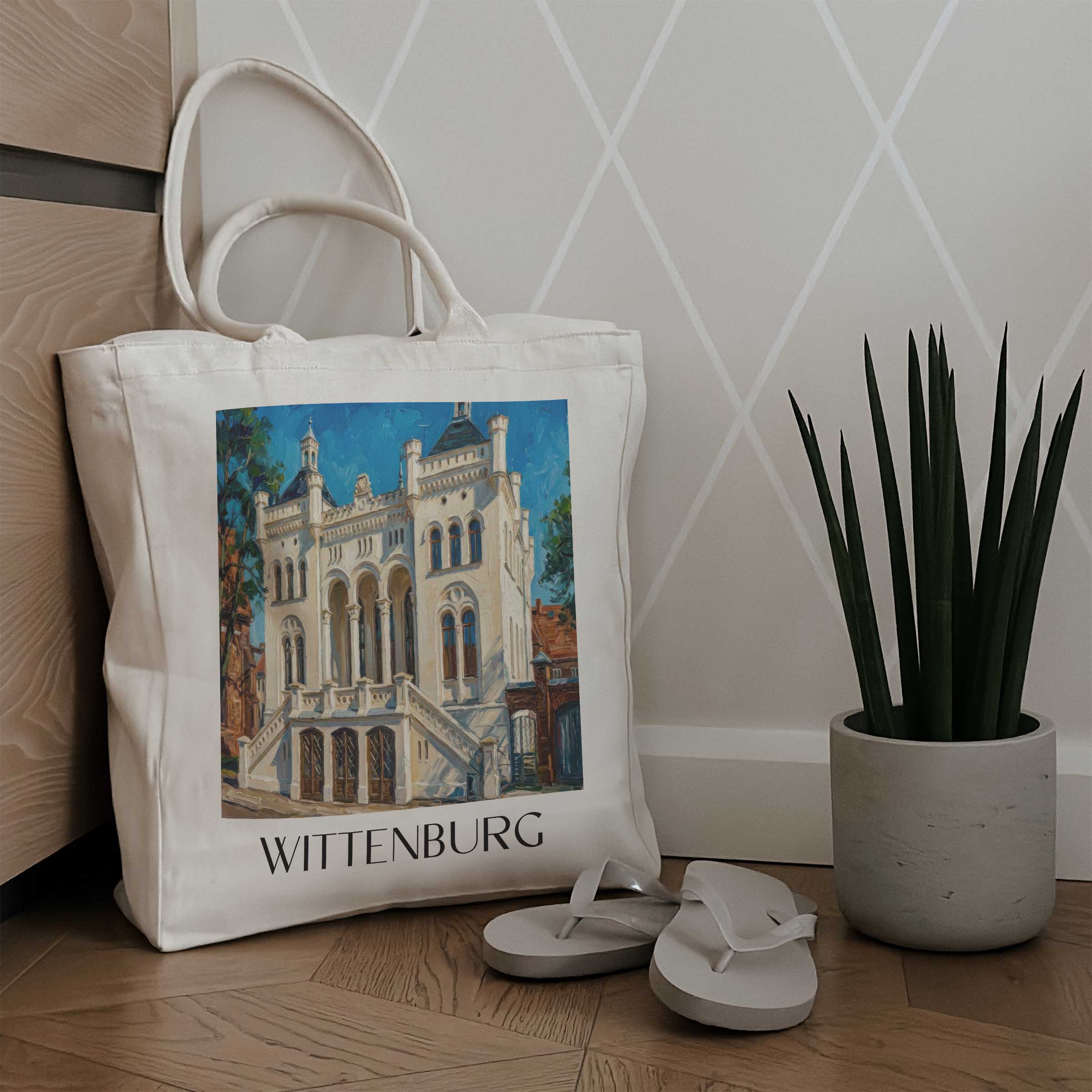 wittenburg-mecklenburg-deutschland-einkaufstasche-oil-painting-oelgemaelde