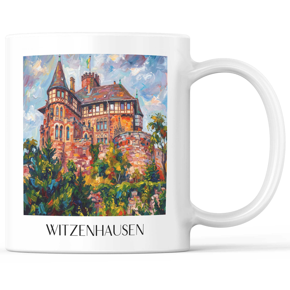 Witzenhausen Kaffeebecher - Hessen - Deutschland Becher - Kaffeetasse im Ölgemälde Stil - favplace