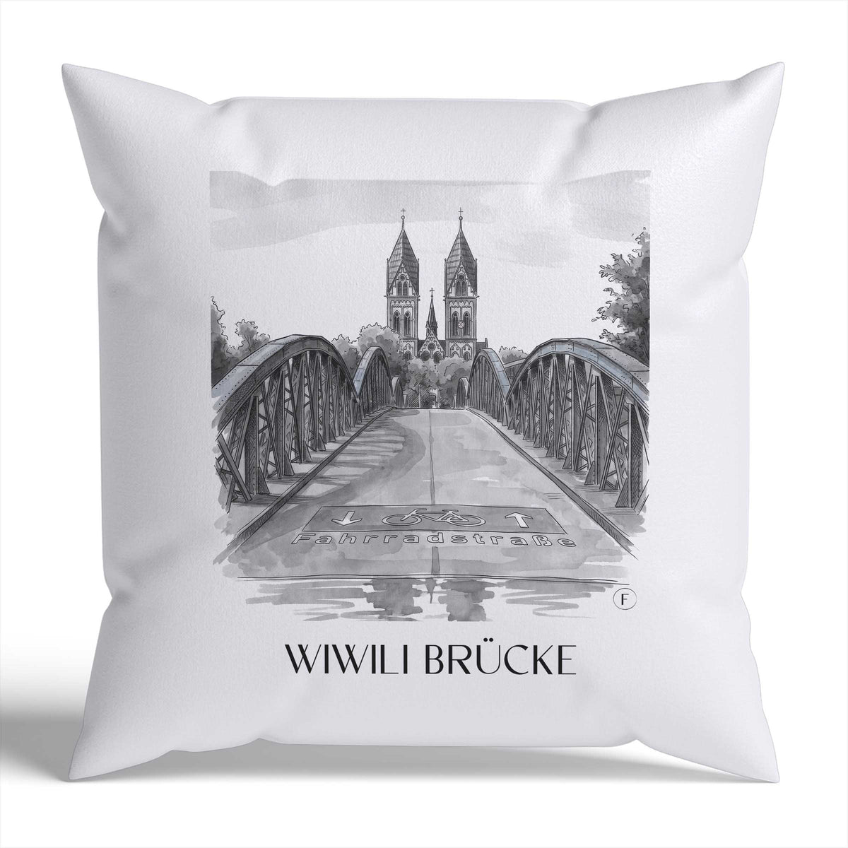 wiwili-brücke-freiburg-deutschland-kissenbezug-aquarell-schwarz-weiss