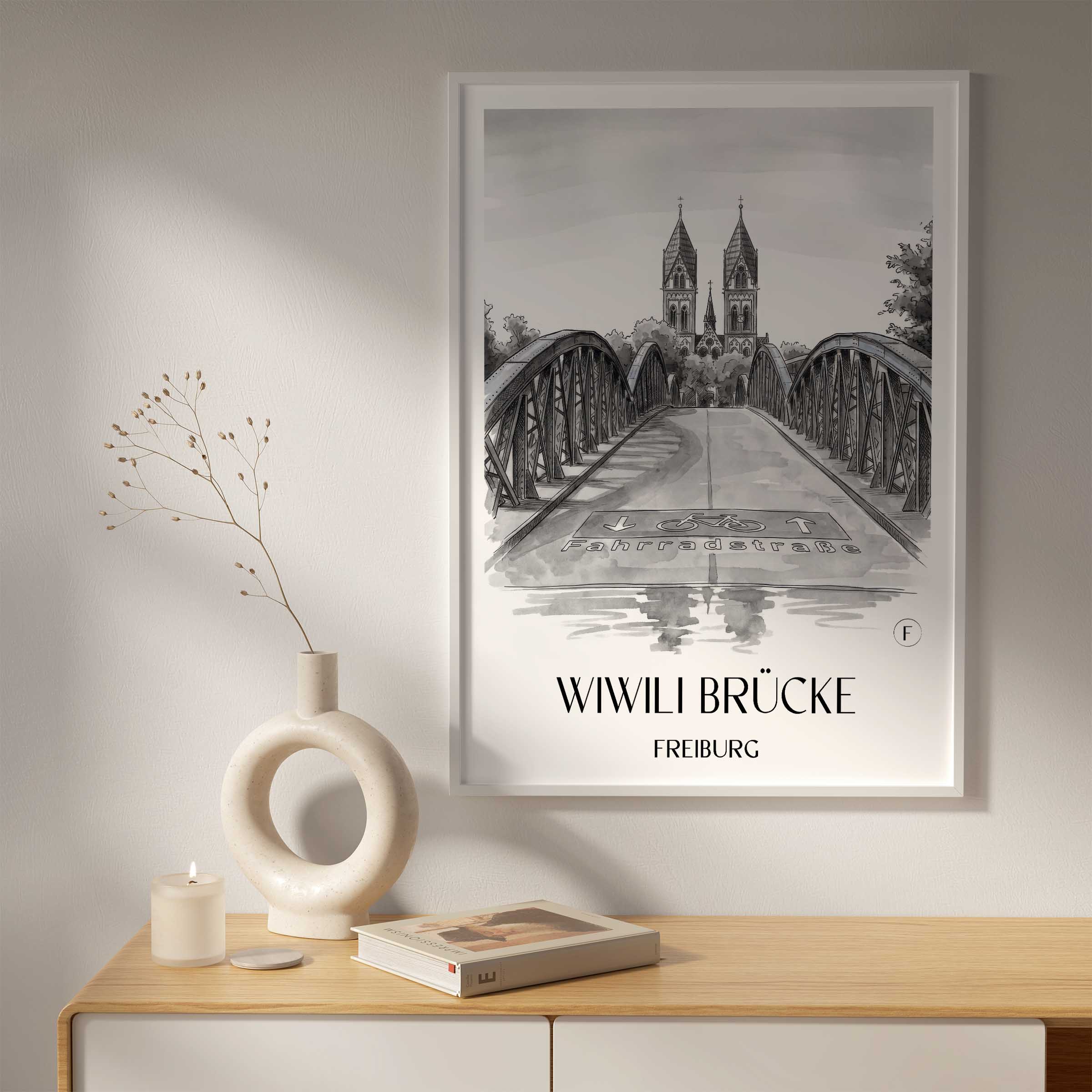 wiwili-brücke-freiburg-deutschland-poster-aquarell-schwarz-weiss
