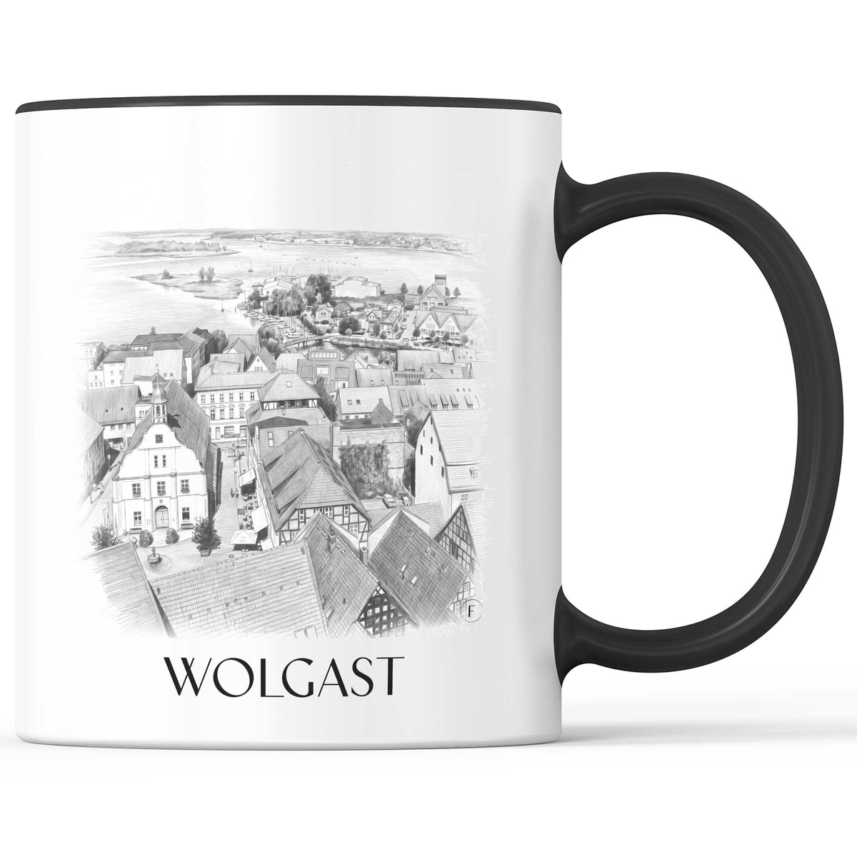 Wolgast Kaffeebecher - Mecklenburg-Vorpommern - Deutschland Becher - Kaffeetasse im Zeichnung Stil