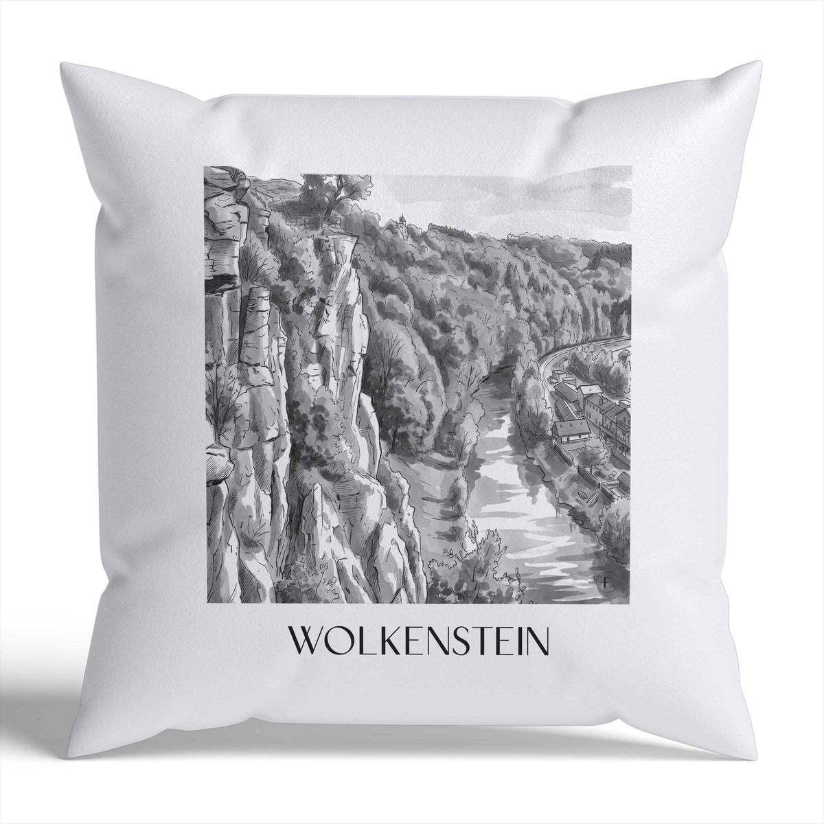 wolkenstein-erzgebirge-deutschland-kissenbezug-aquarell-schwarz-weiss