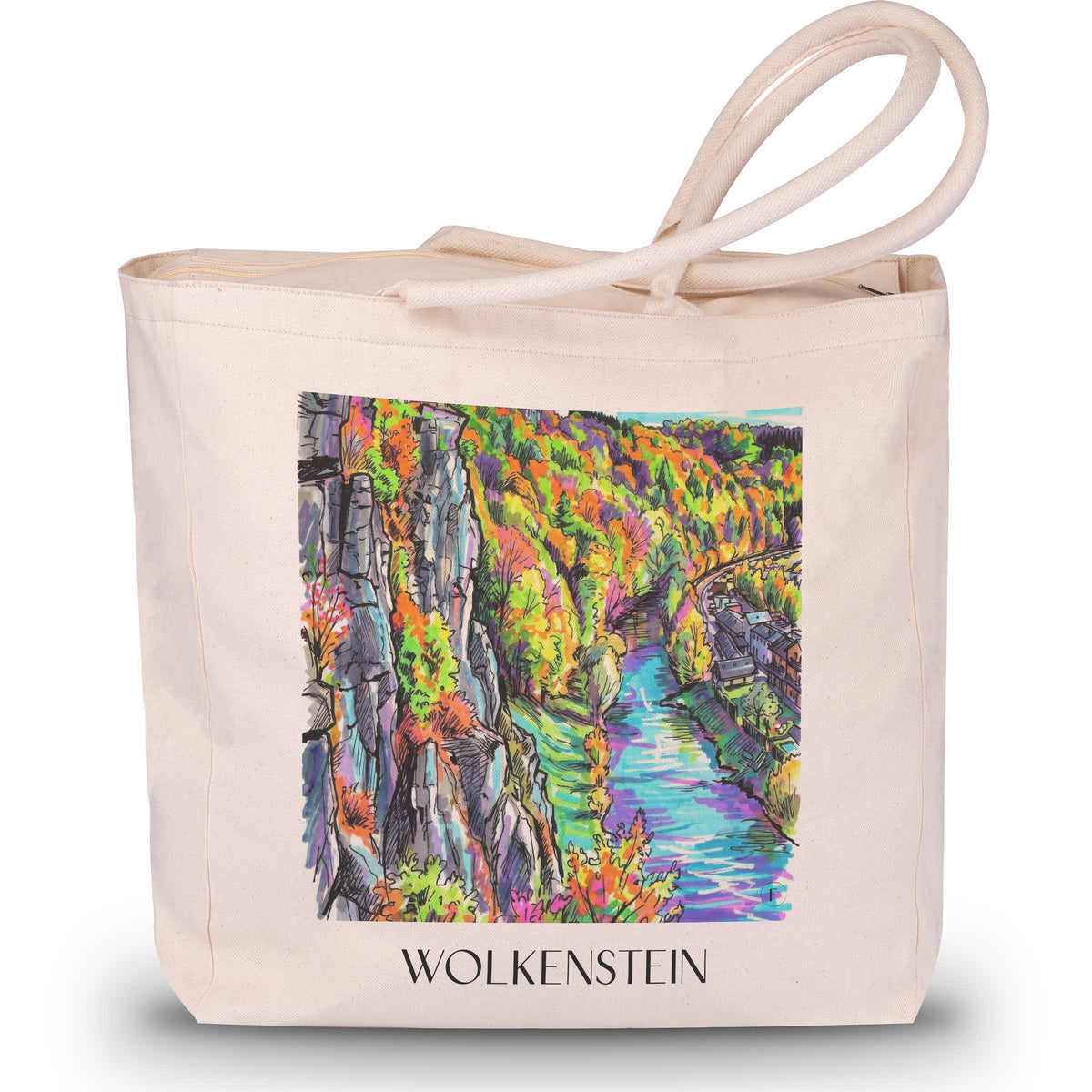 Wolkenstein Shopping Tasche - Erzgebirge - Deutschland Tote Bag - Einkaufstasche im Tag Graffiti Stil - favplace