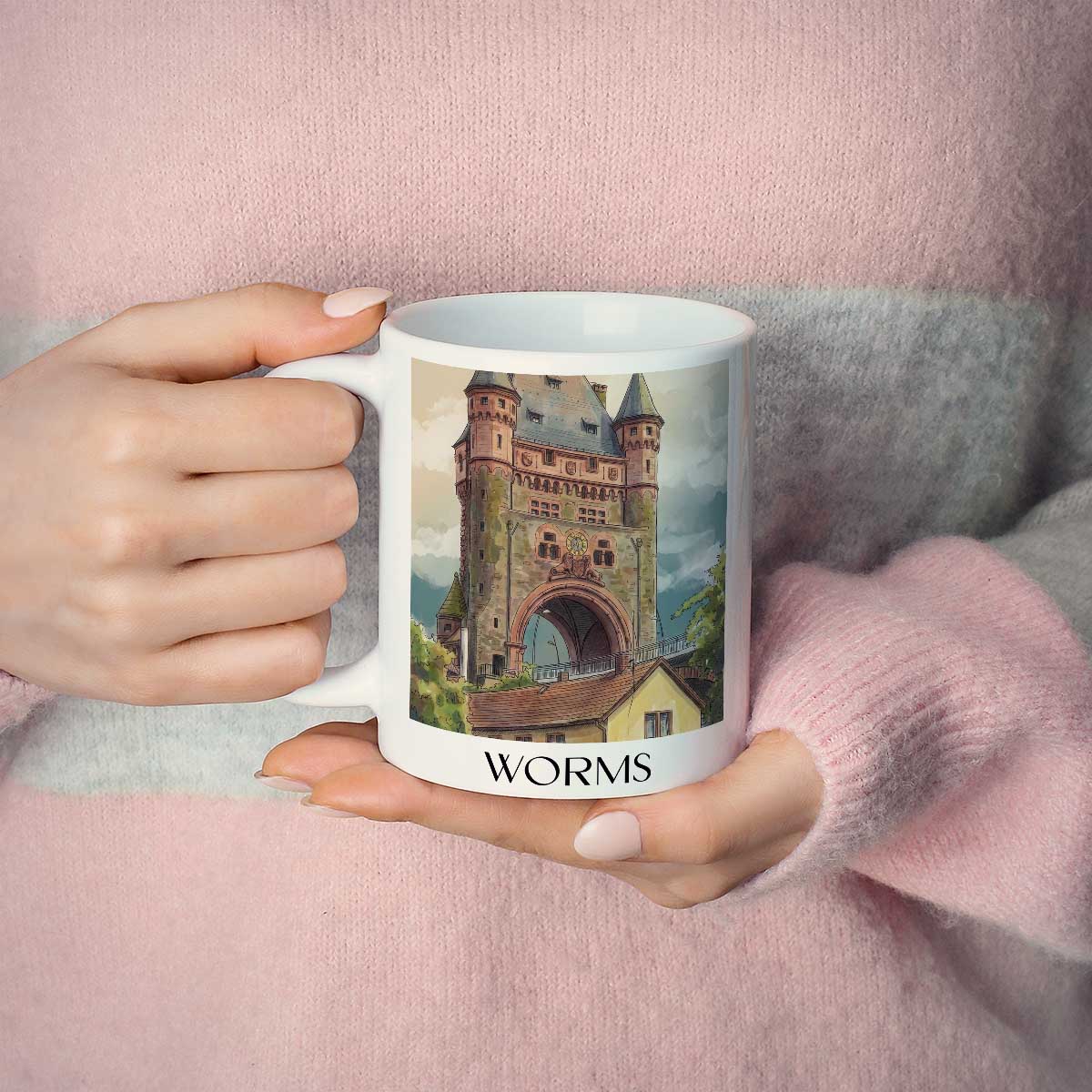worms-rheinland-pfalz-deutschland-kaffeebecher-aquarell