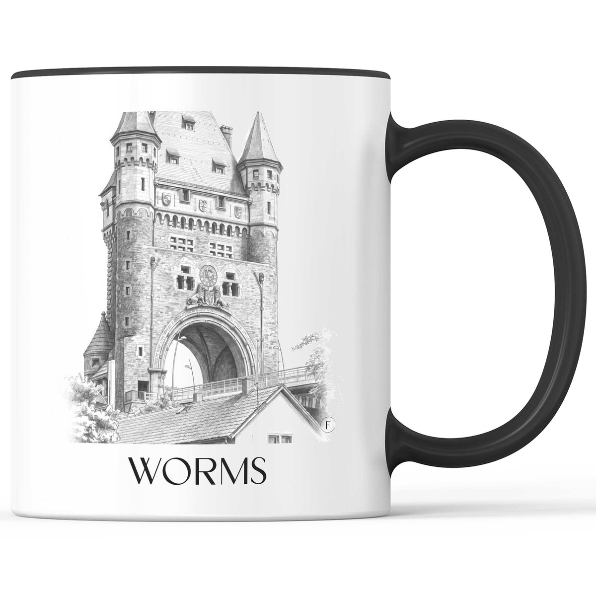 Worms Kaffeebecher - Rheinland-Pfalz - Deutschland Becher - Kaffeetasse im Zeichnung Stil