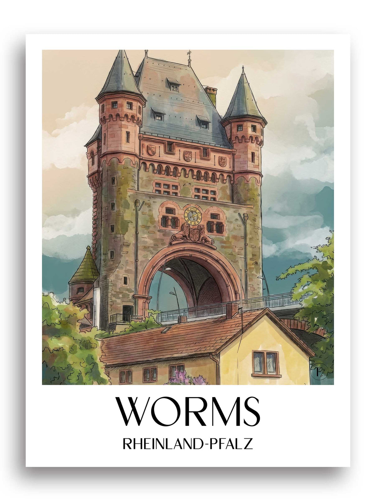 worms-rheinland-pfalz-deutschland-poster-aquarell