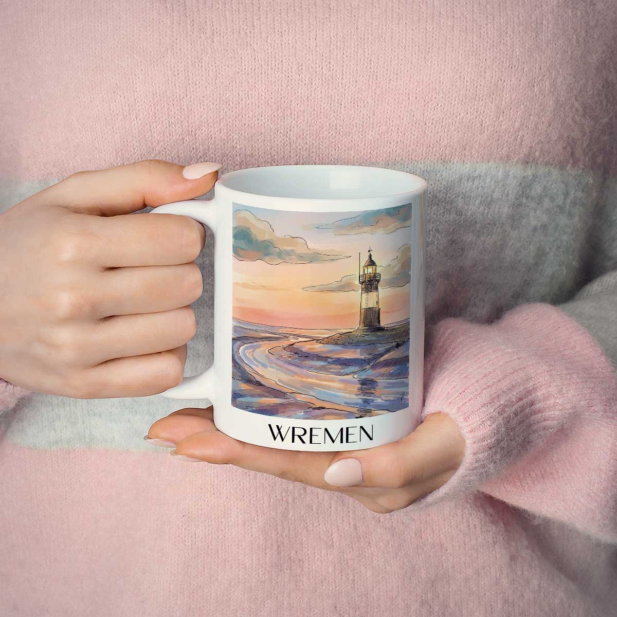 wremen-niedersachsen-deutschland-kaffeebecher-aquarell