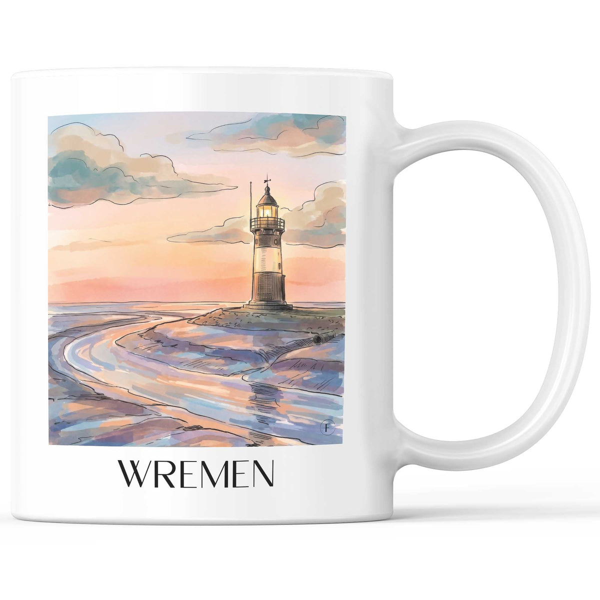 Wremen Kaffeebecher - Niedersachsen - Deutschland Becher - Kaffeetasse im Aquarell Stil - favplace