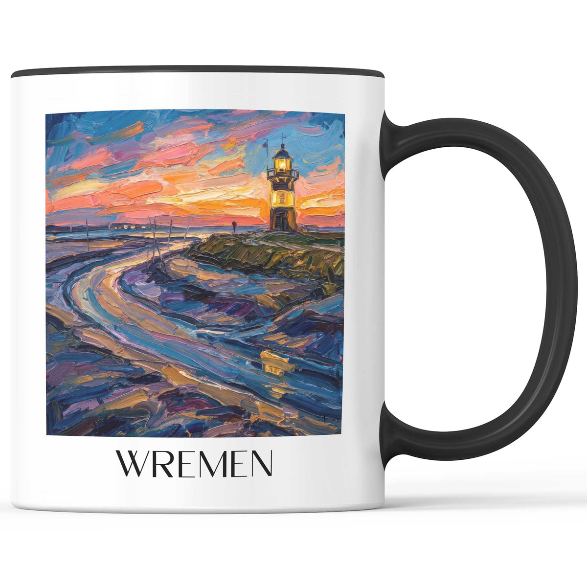 Wremen Kaffeebecher - Niedersachsen - Deutschland Becher - Kaffeetasse im Ölgemälde Stil - favplace