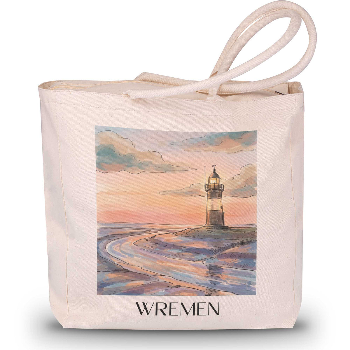 wremen-niedersachsen-deutschland-einkaufstasche-aquarell