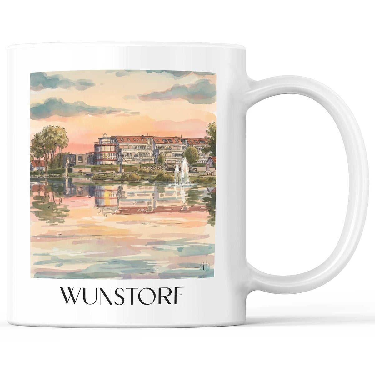 Wunstorf Kaffeebecher - Niedersachsen - Deutschland Becher - Kaffeetasse im Aquarell Stil - favplace