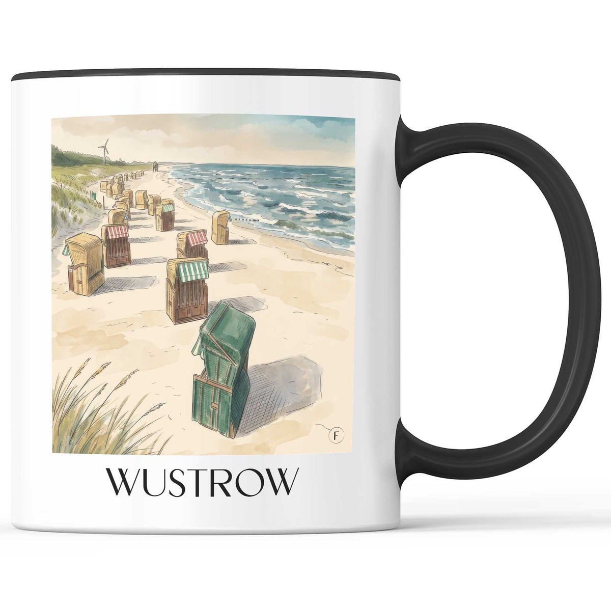 wustrow-mecklenburg-vorpommern-deutschland-kaffeebecher-aquarell