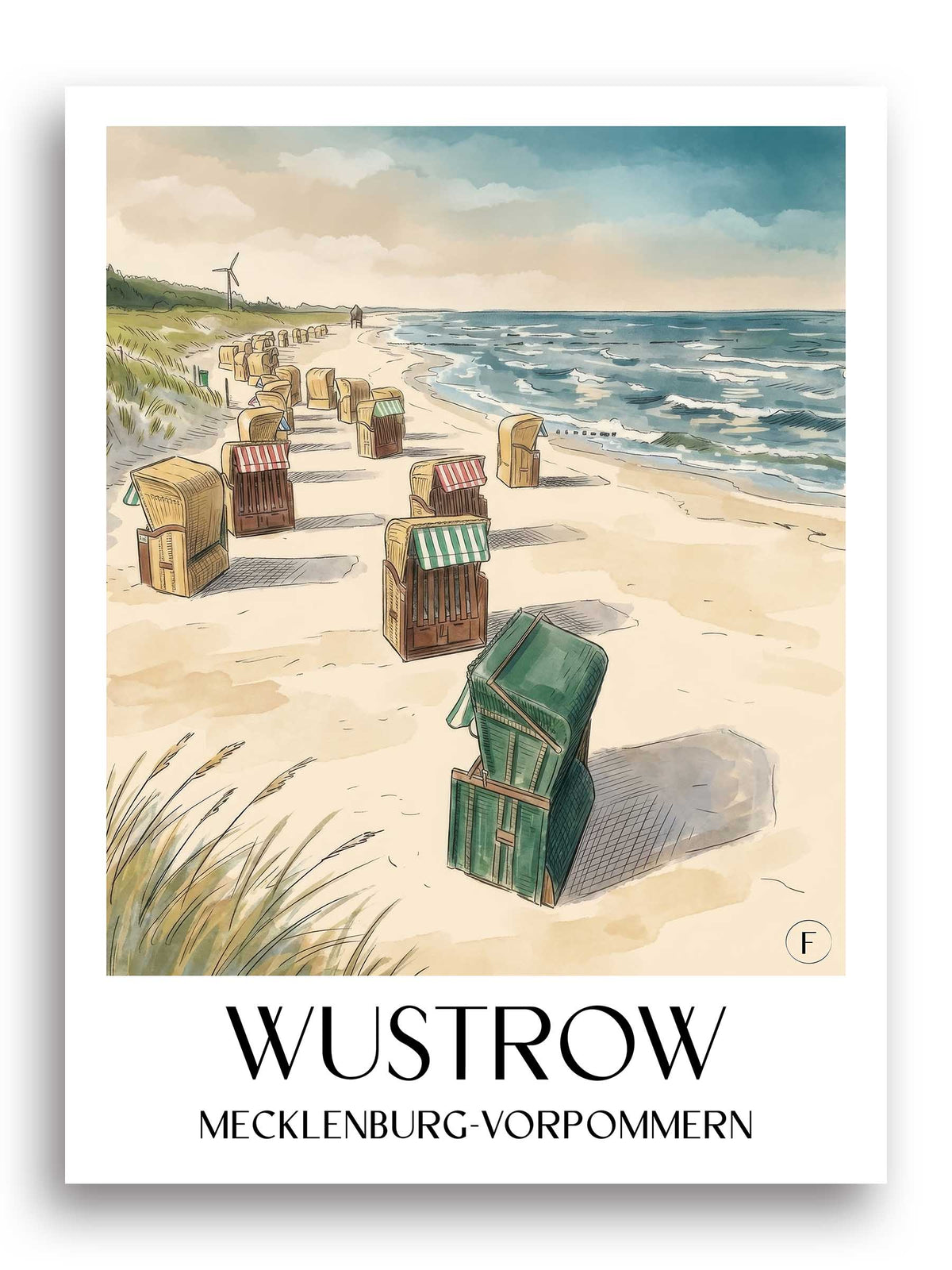 wustrow-mecklenburg-vorpommern-deutschland-poster-aquarell
