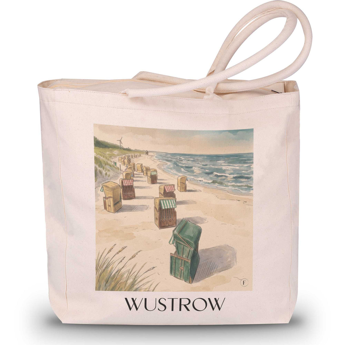 wustrow-mecklenburg-vorpommern-deutschland-einkaufstasche-aquarell