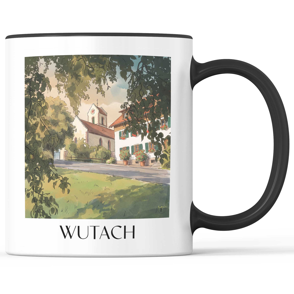 wutach-südschwarzwald-deutschland-kaffeebecher-aquarell