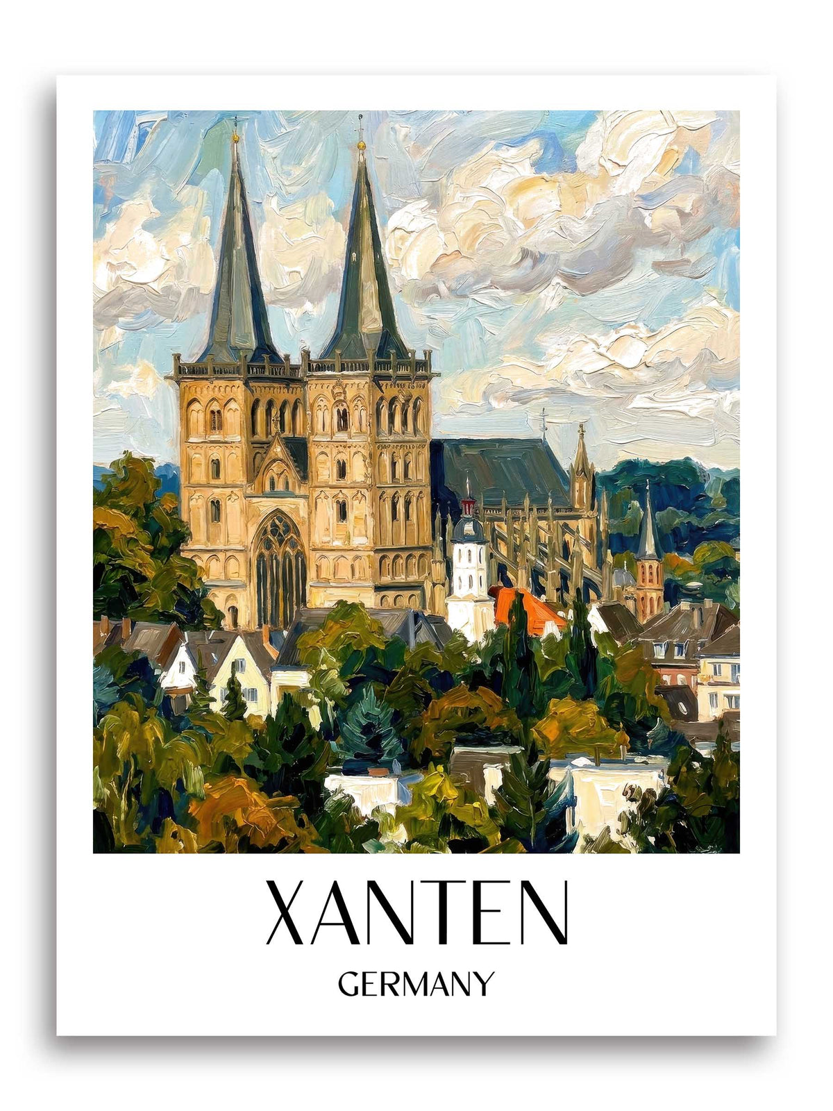 Xanten Poster - Niederrhein - Deutschland Kunstdruck - Ölgemälde von A4 bis A1 - favplace
