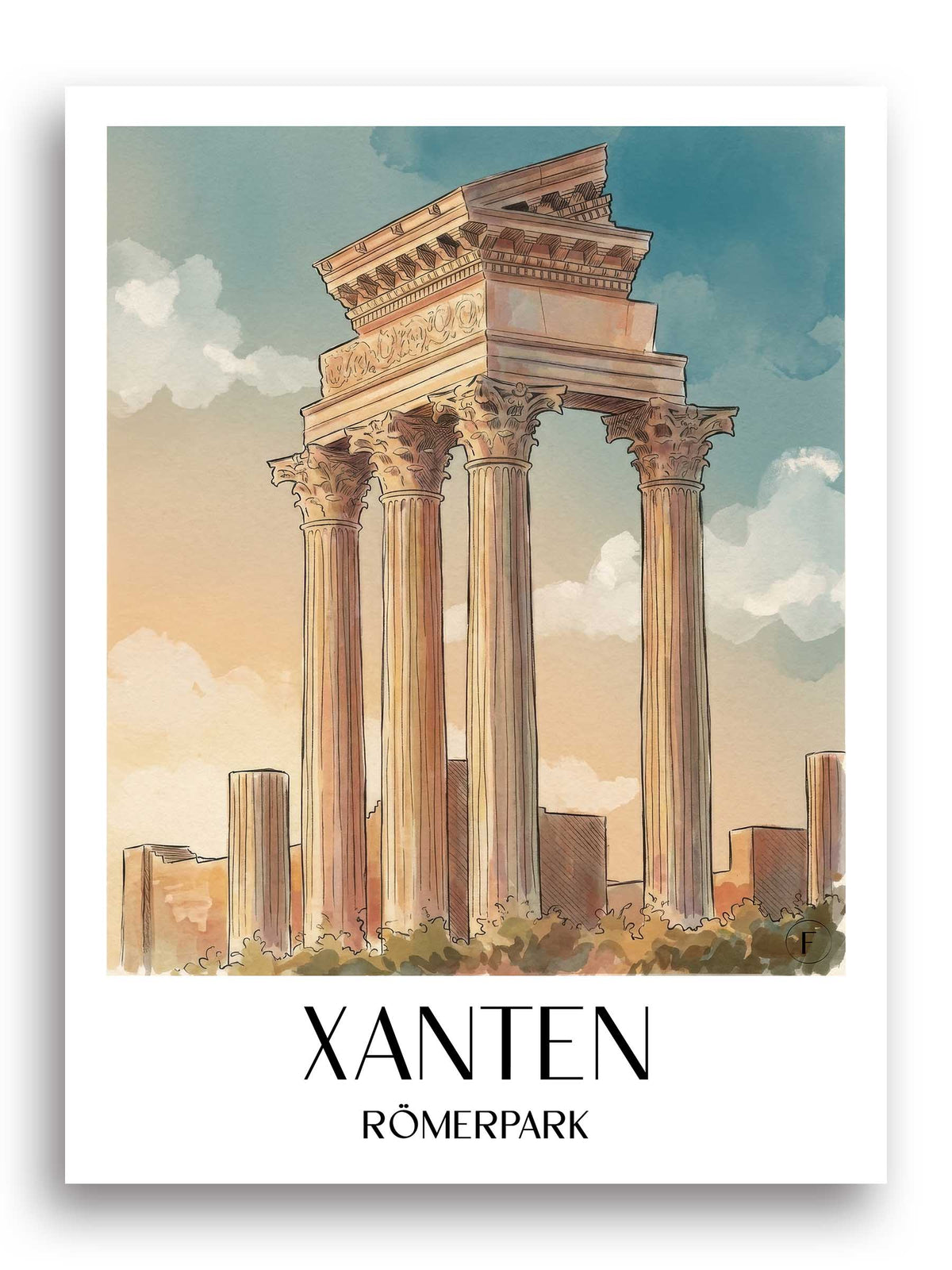 xanten-römerpark--deutschland-poster-aquarell