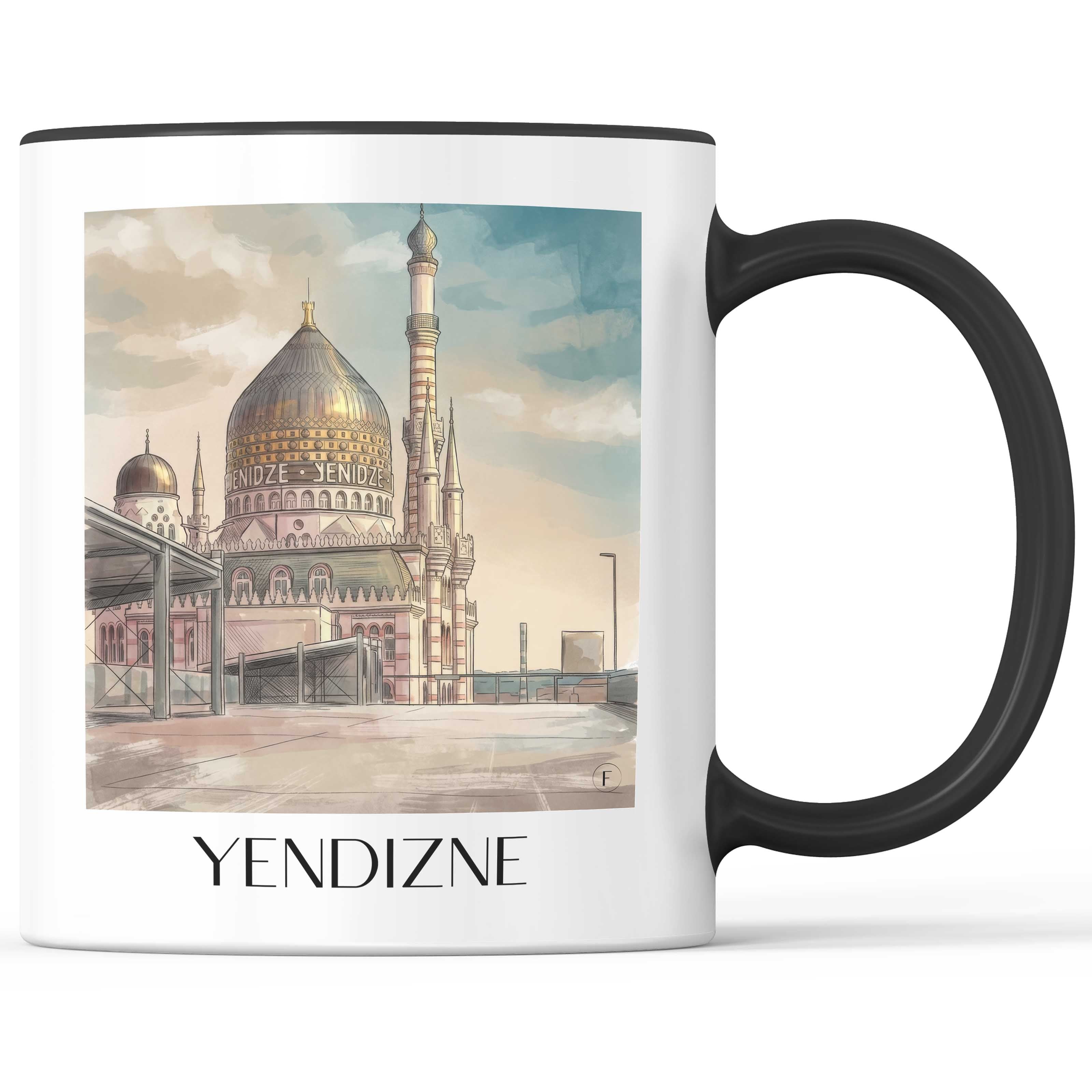 Yendizne Kaffeebecher - Dresden - Deutschland Becher - Kaffeetasse im Aquarell Stil - favplace