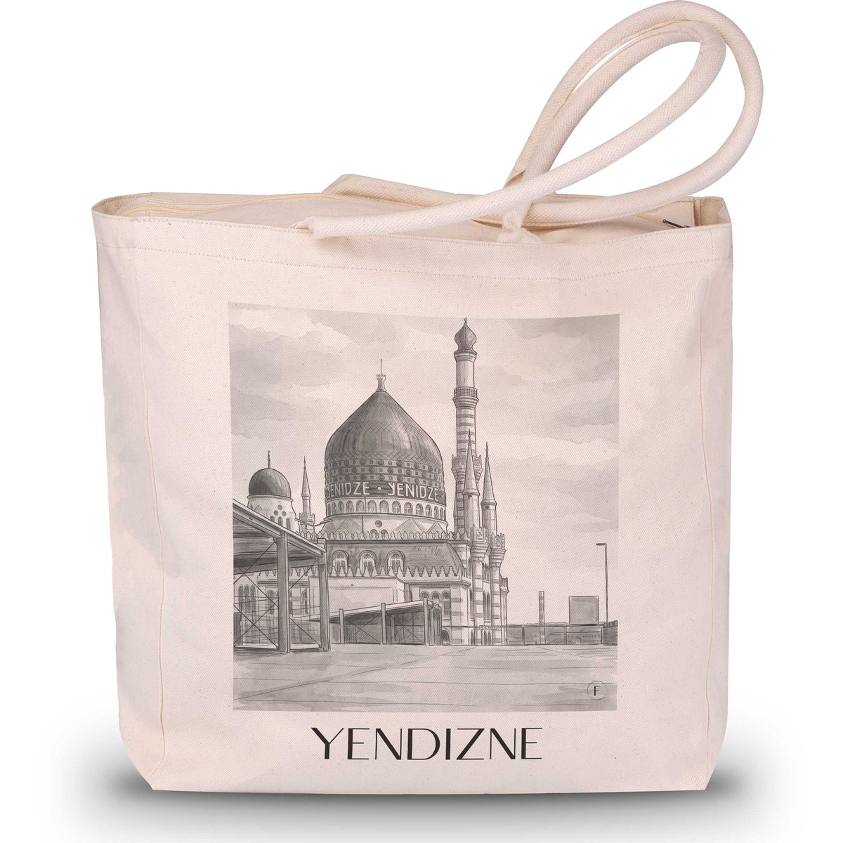 Yendizne Shopping Tasche - Dresden - Deutschland Tote Bag - Einkaufstasche im Aquarell Schwarz-Weiß Stil - favplace