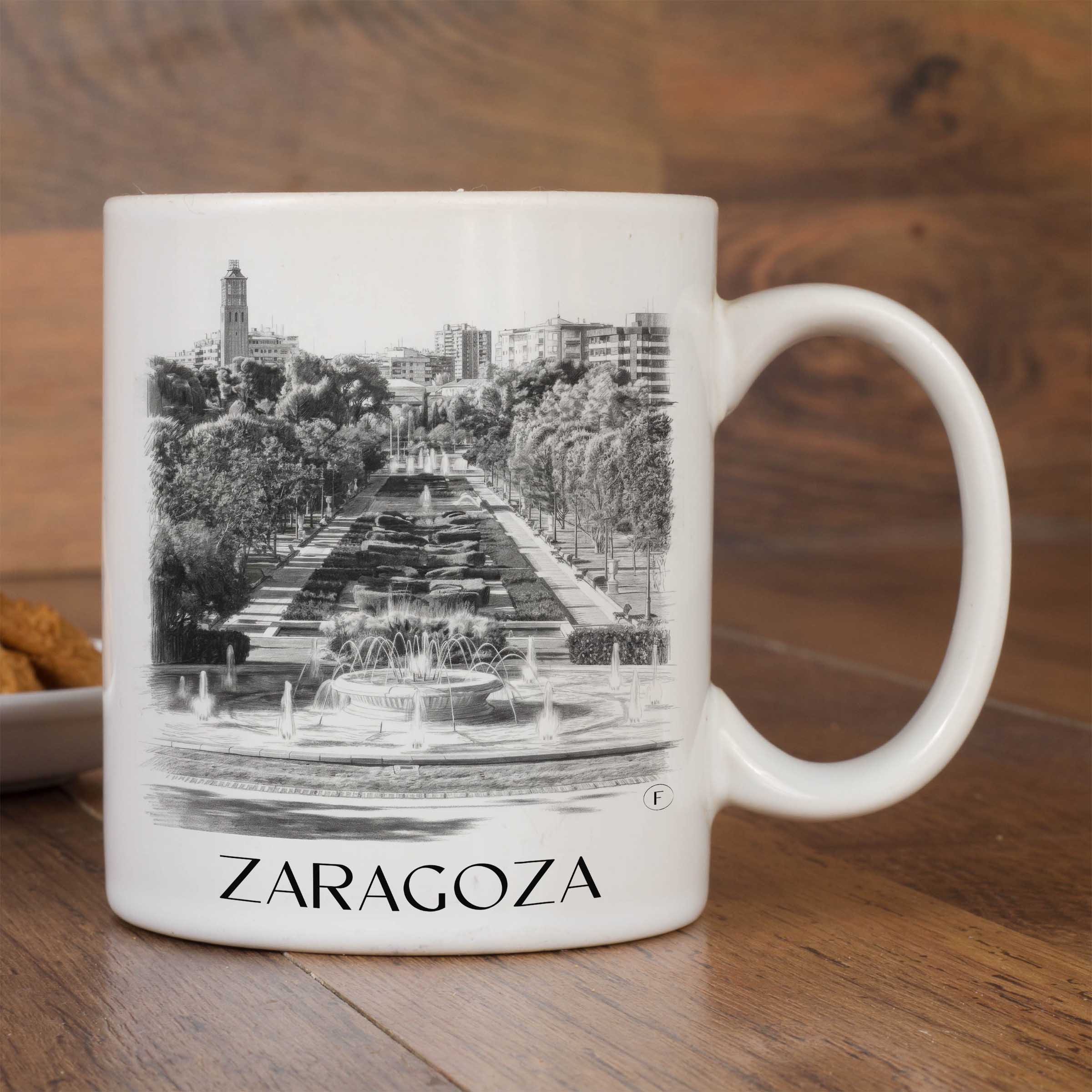zaragoza-spanien-spanien-kaffeebecher-bleistift-zeichnung-drawing