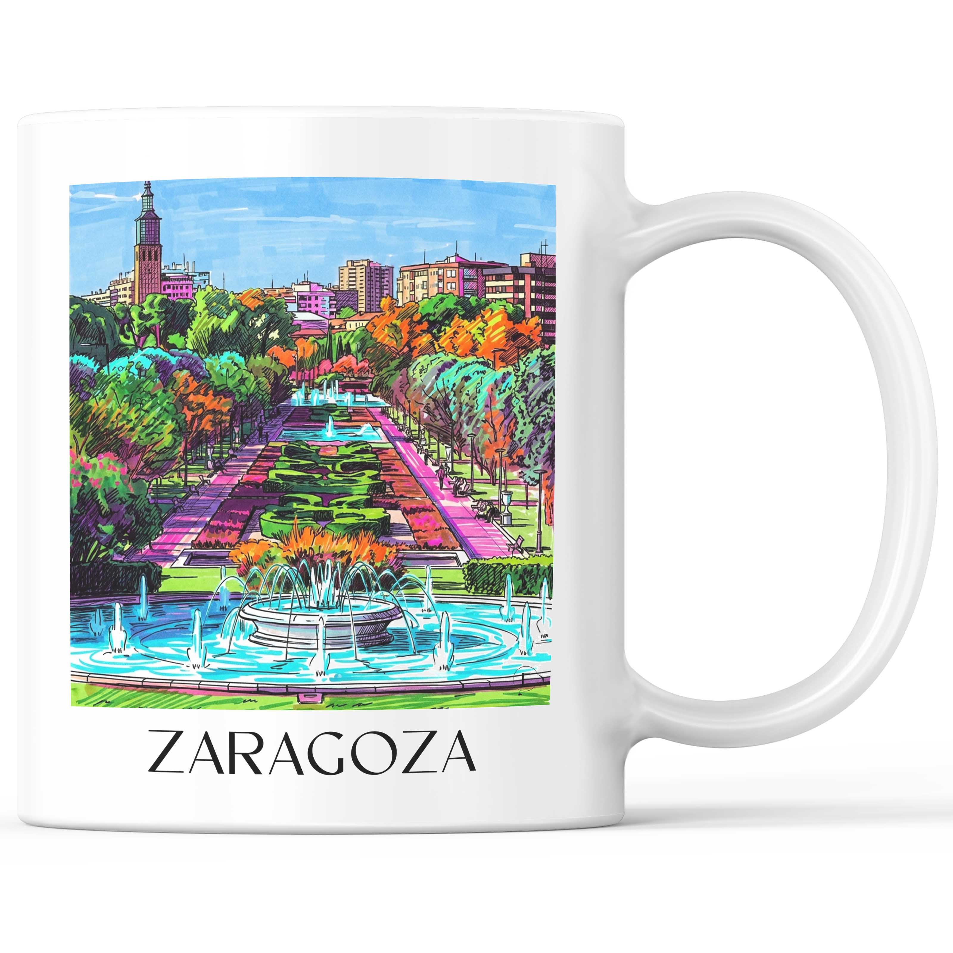 Zaragoza Kaffeebecher - Spanien - Spanien und Spanien Becher - Kaffeetasse im Tag Graffiti Stil - favplace