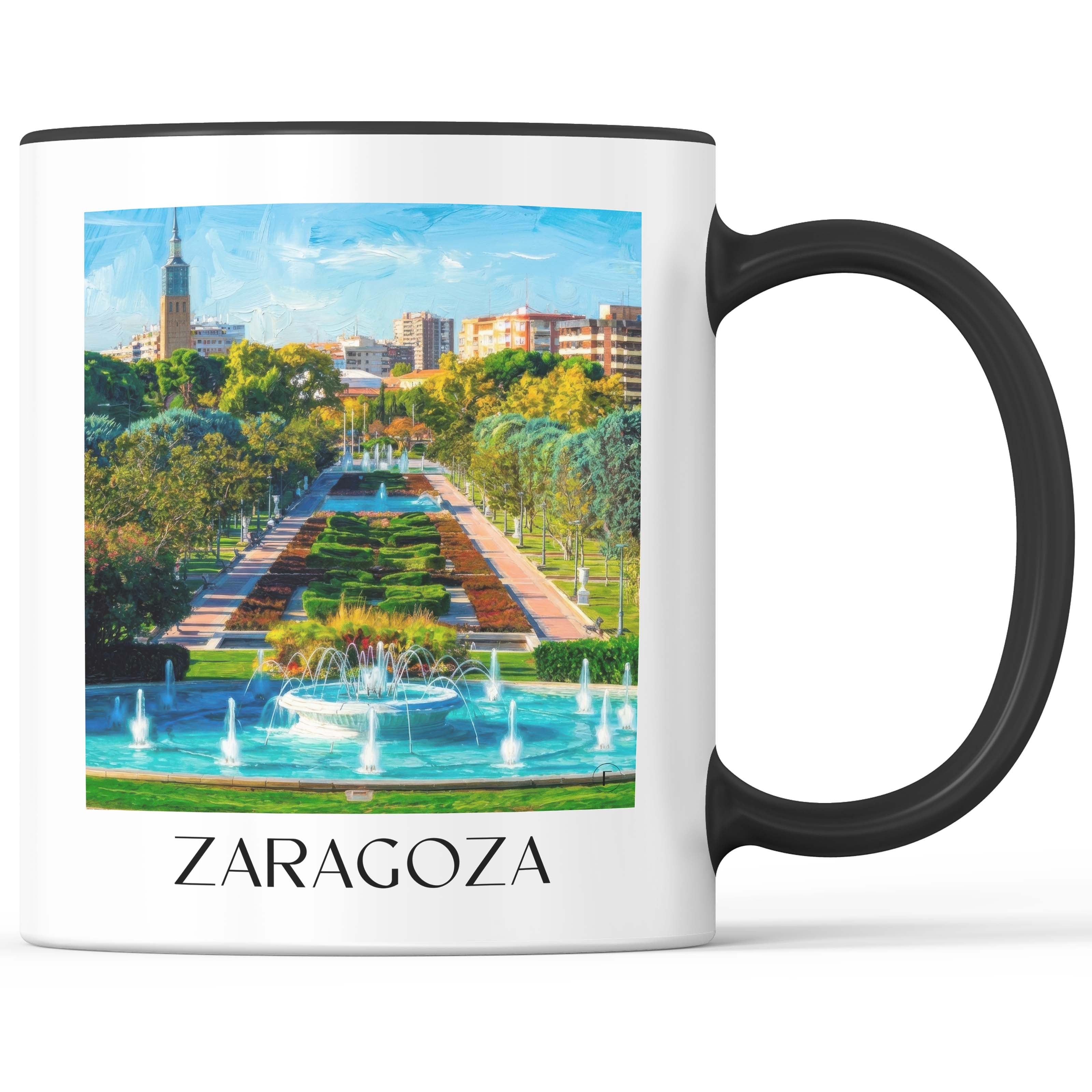 Zaragoza Kaffeebecher - Spanien - Spanien und Spanien Becher - Kaffeetasse im Ölgemälde Stil - favplace