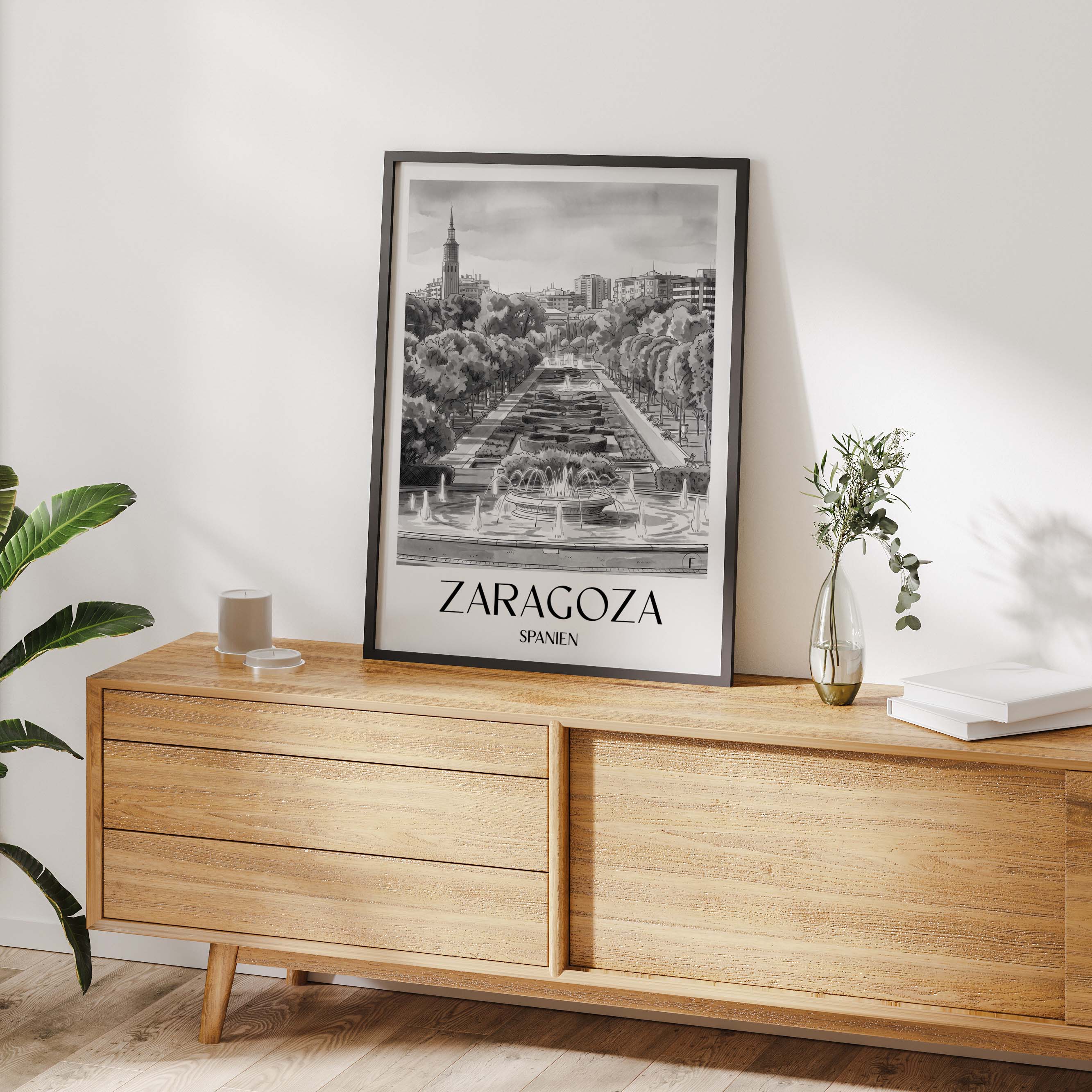 zaragoza-spanien-spanien-poster-aquarell-schwarz-weiss