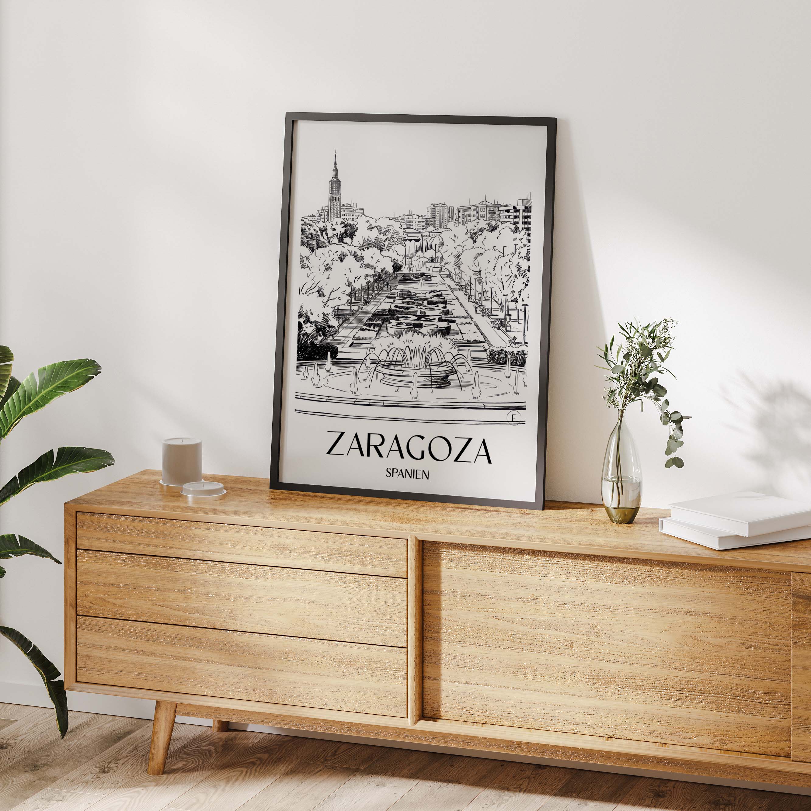 zaragoza-spanien-spanien-poster-skizze
