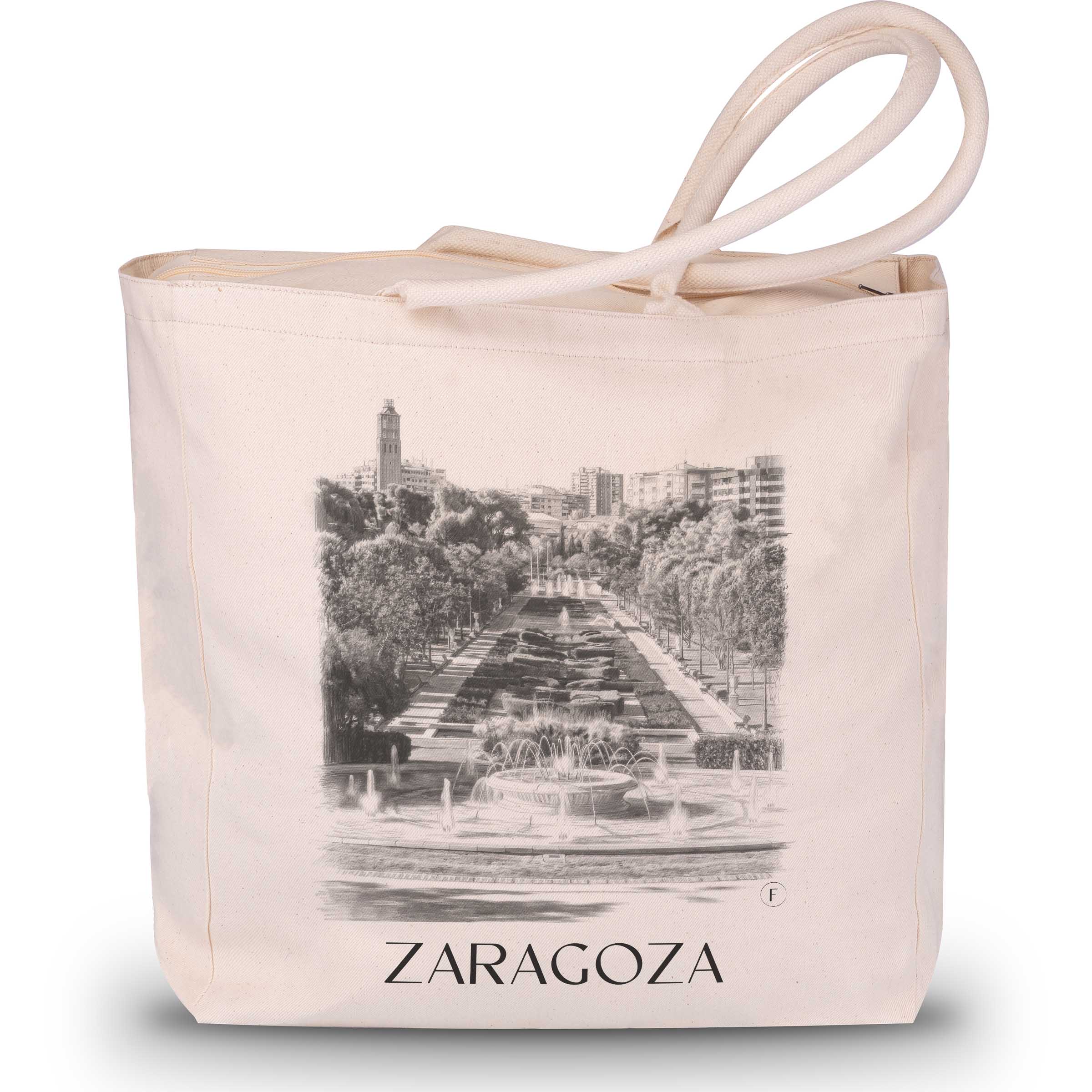 zaragoza-spanien-spanien-einkaufstasche-bleistift-zeichnung-drawing