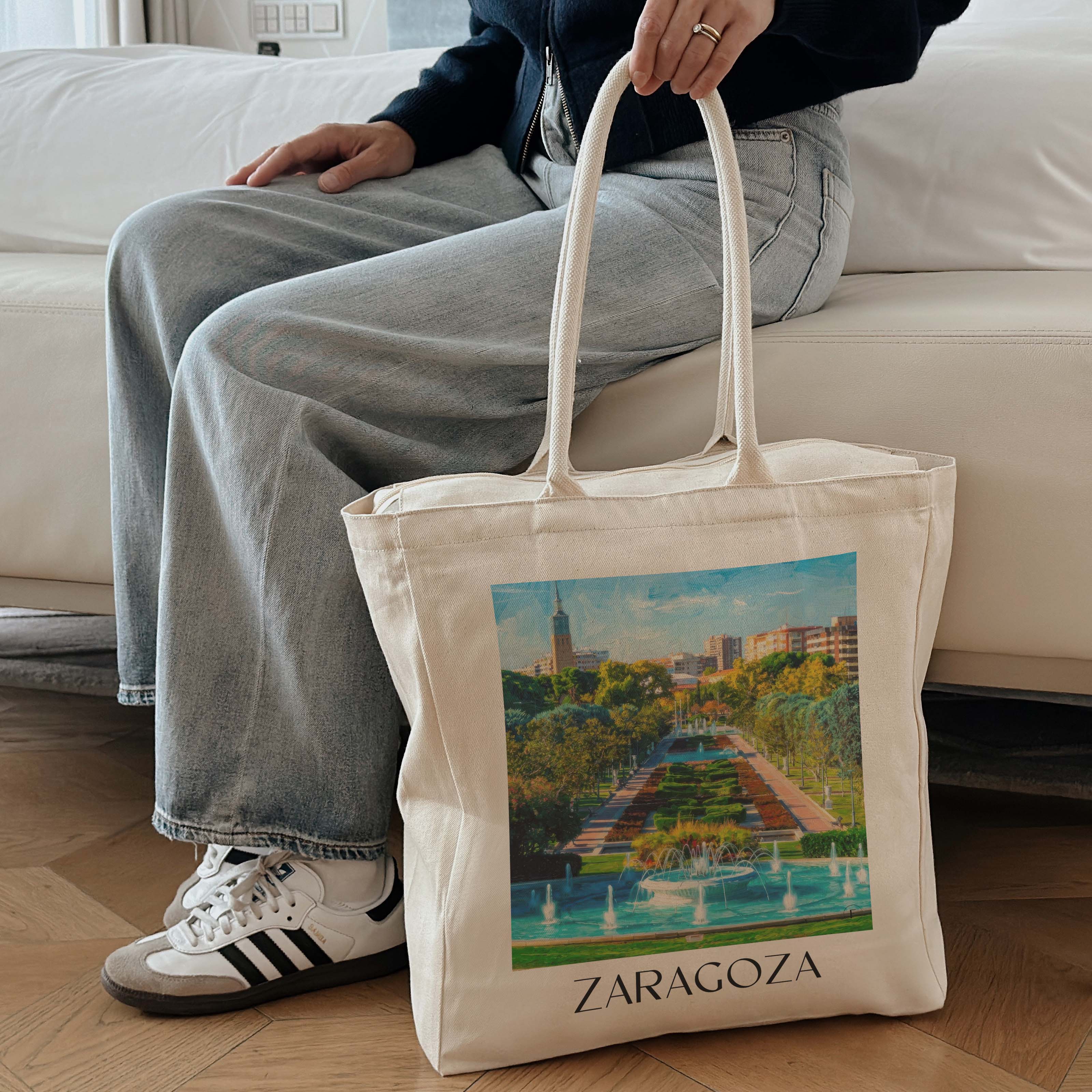 zaragoza-spanien-spanien-einkaufstasche-oil-painting-oelgemaelde