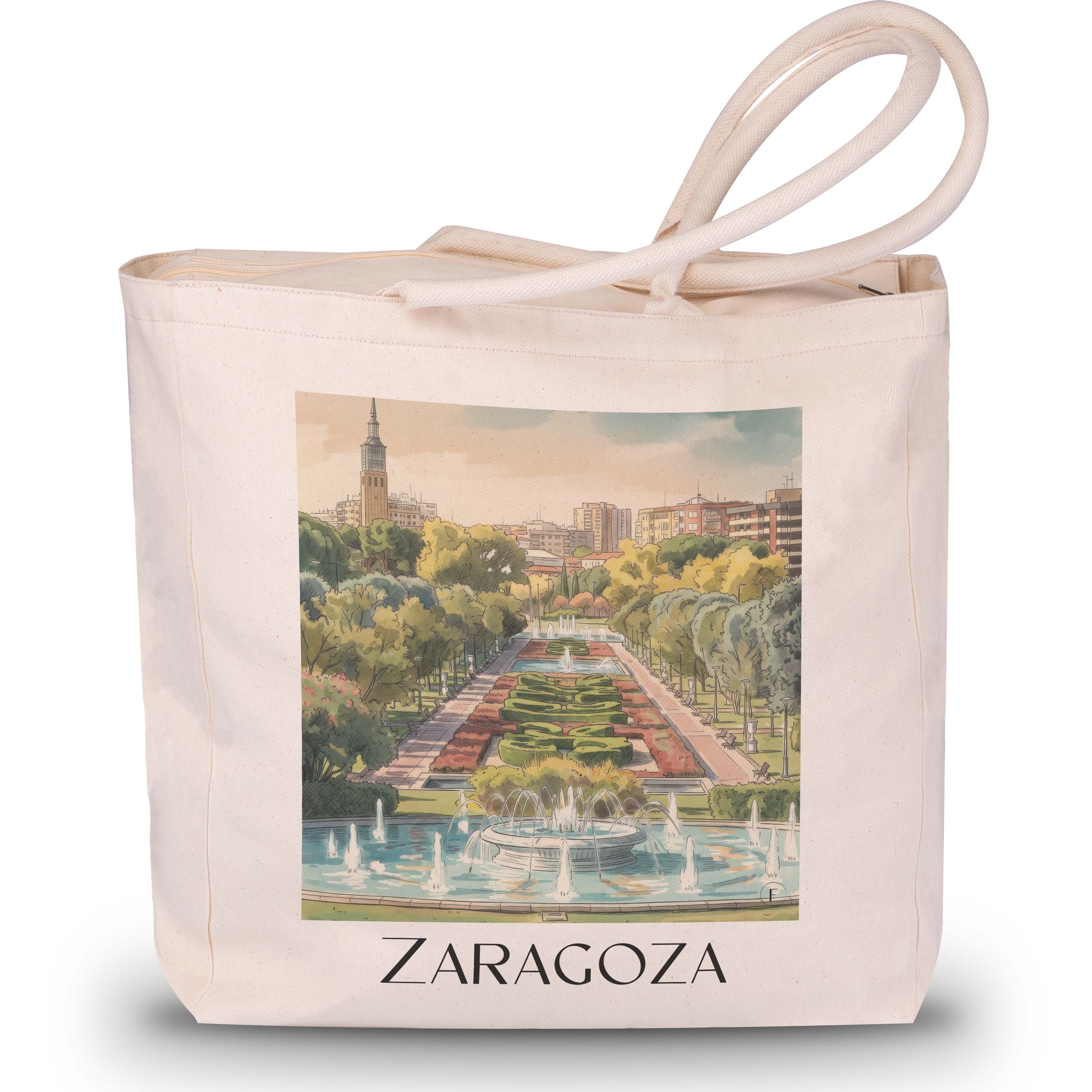 Zaragoza Shopping Tasche - Spanien - Spanien und Spanien Tote Bag - Einkaufstasche im Aquarell Stil - favplace