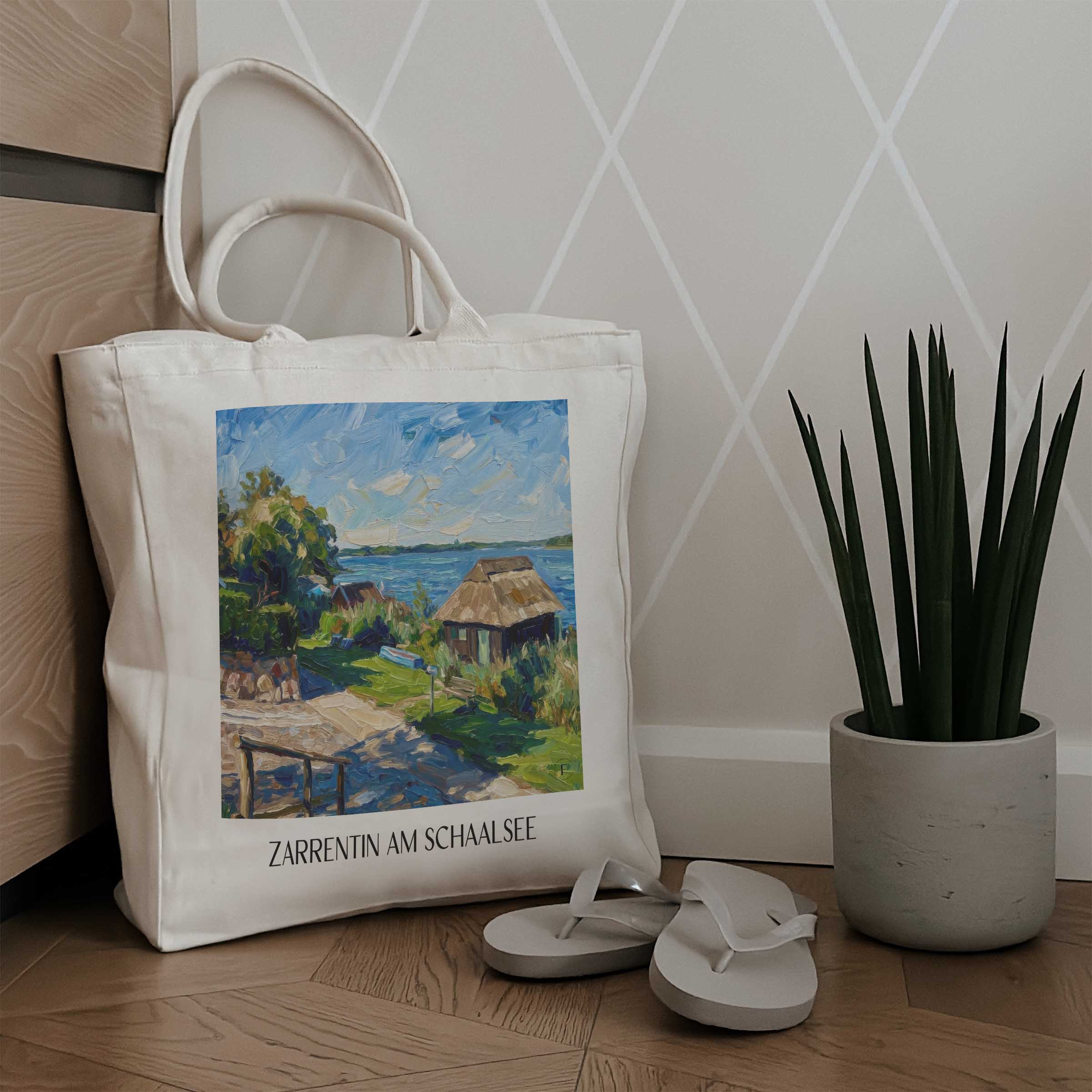 zarrentin-am-schaalsee-mecklenburg-vorpommern-deutschland-einkaufstasche-oil-painting-oelgemaelde