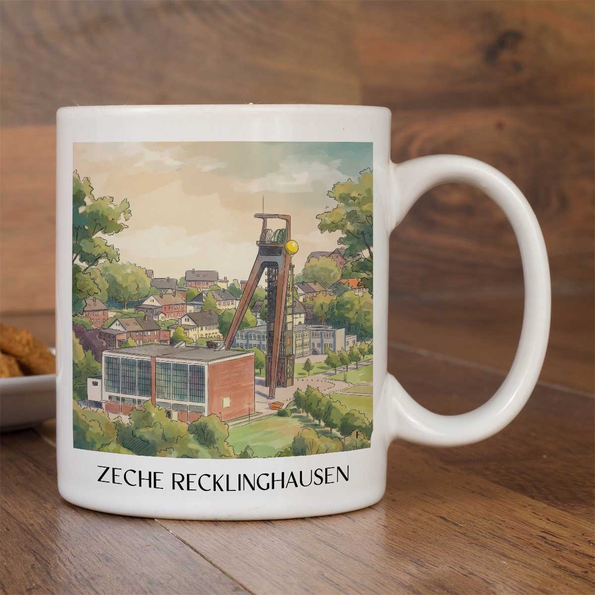 zeche-recklinghausen-deutschland-kaffeebecher-aquarell