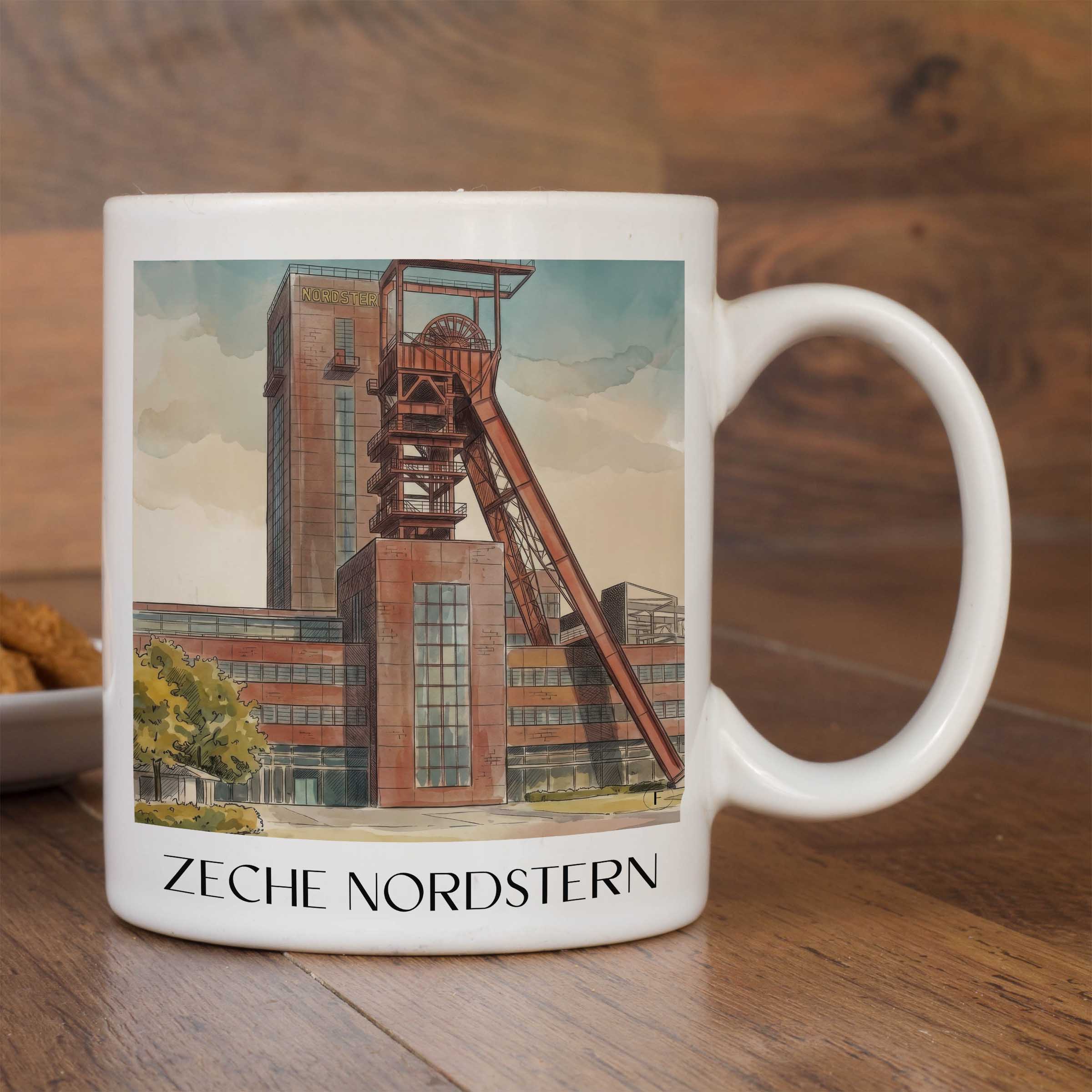 zeche-nordstern-gelsenkirchen-deutschland-kaffeebecher-aquarell