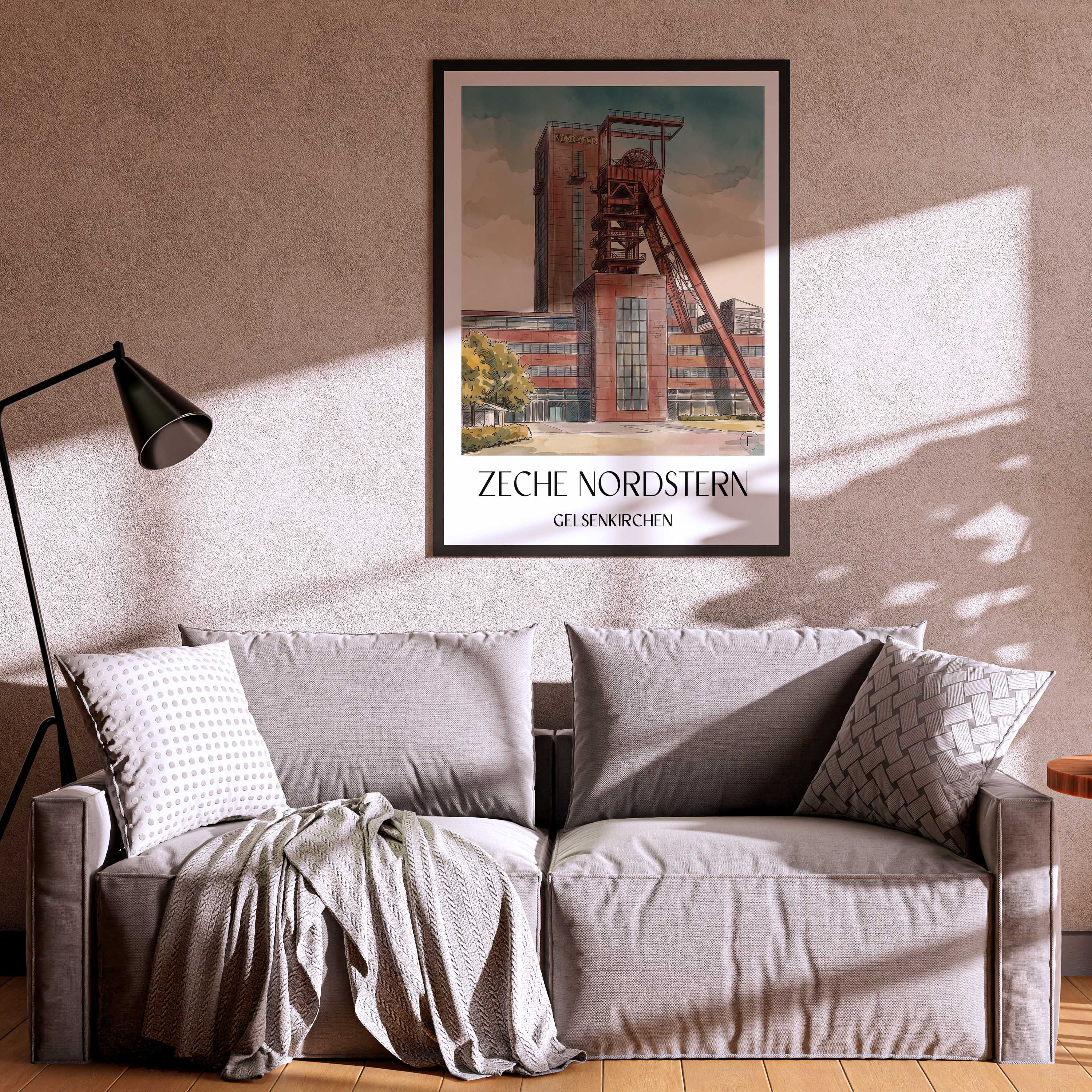 zeche-nordstern-gelsenkirchen-deutschland-poster-aquarell
