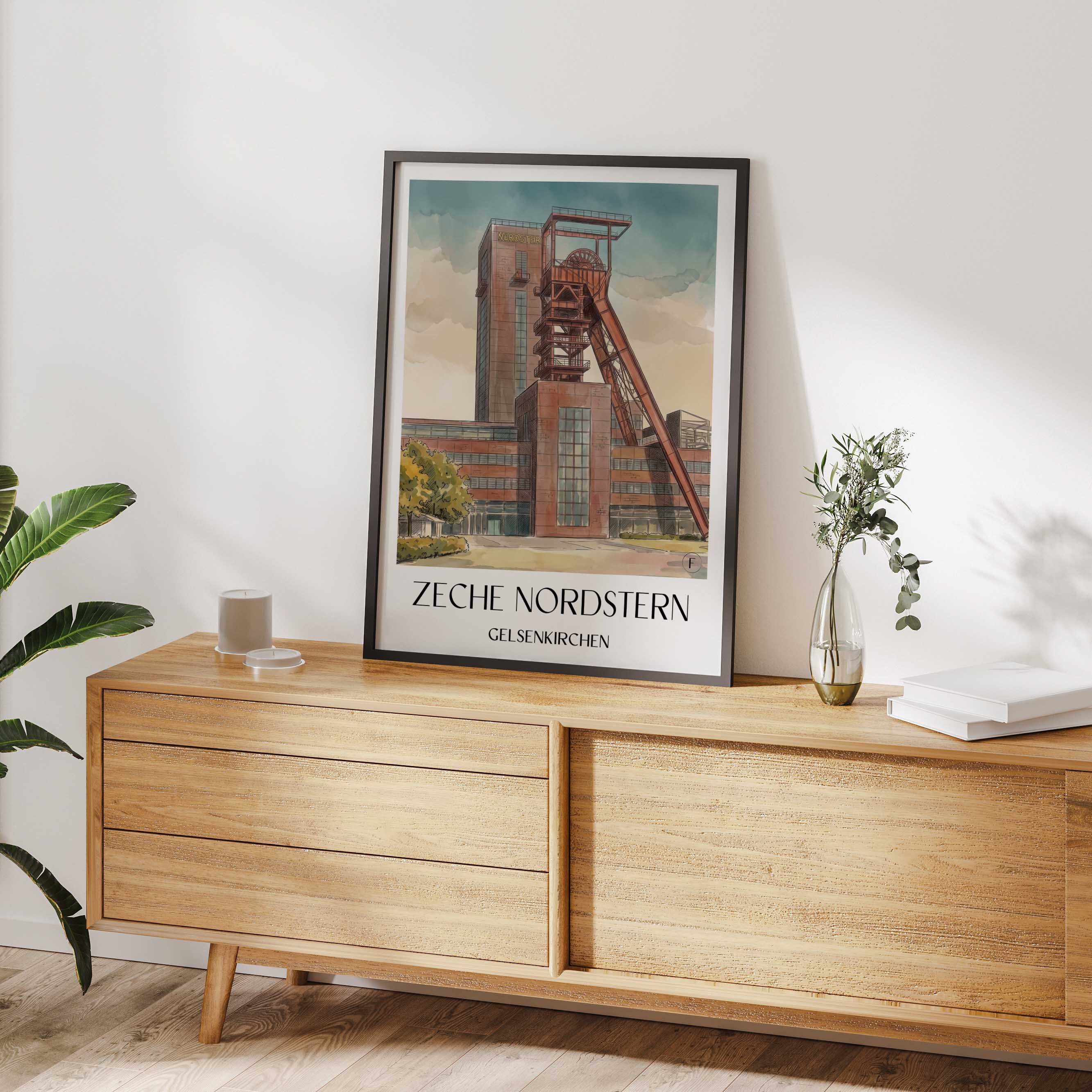 zeche-nordstern-gelsenkirchen-deutschland-poster-aquarell