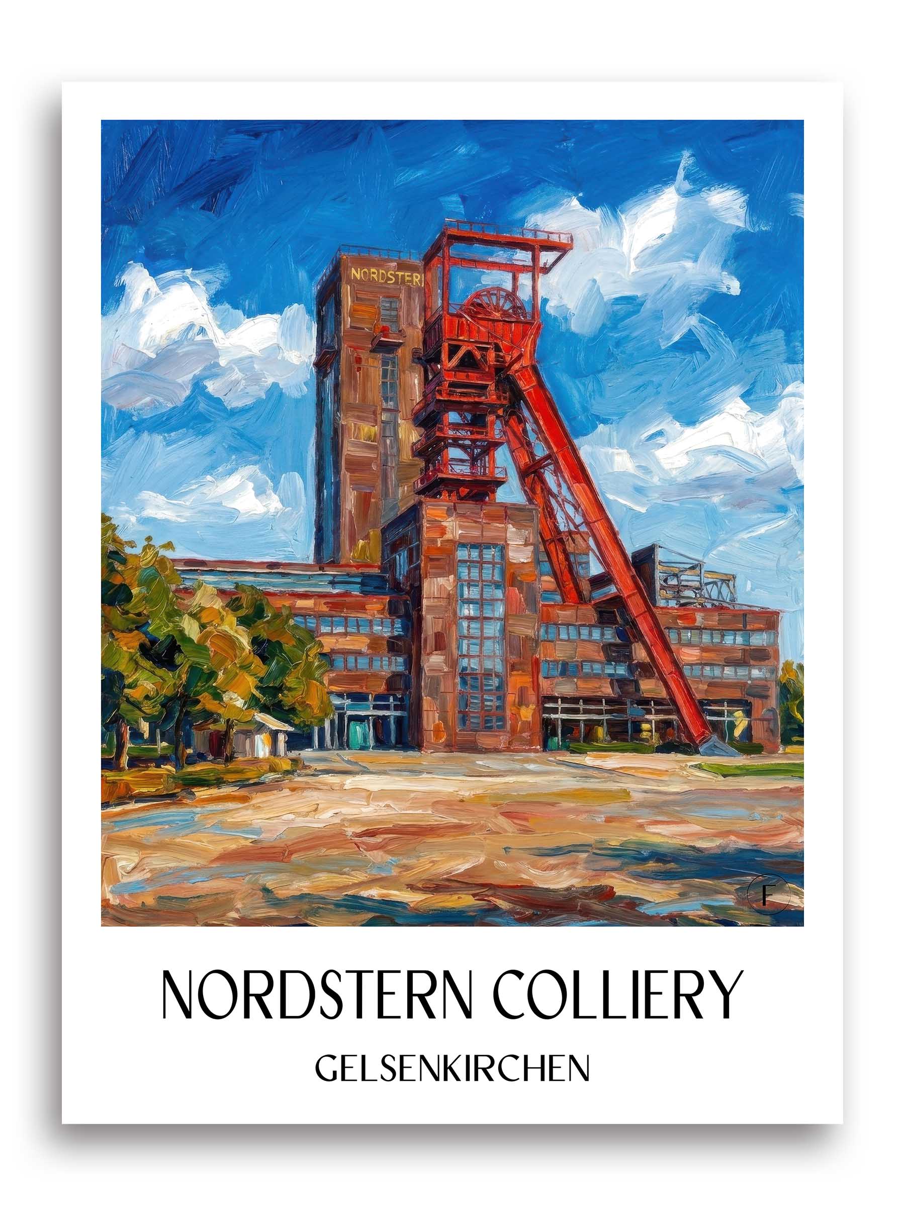 Zeche Nordstern Poster - Gelsenkirchen - Deutschland Kunstdruck - Ölgemälde von A4 bis A1 - favplace
